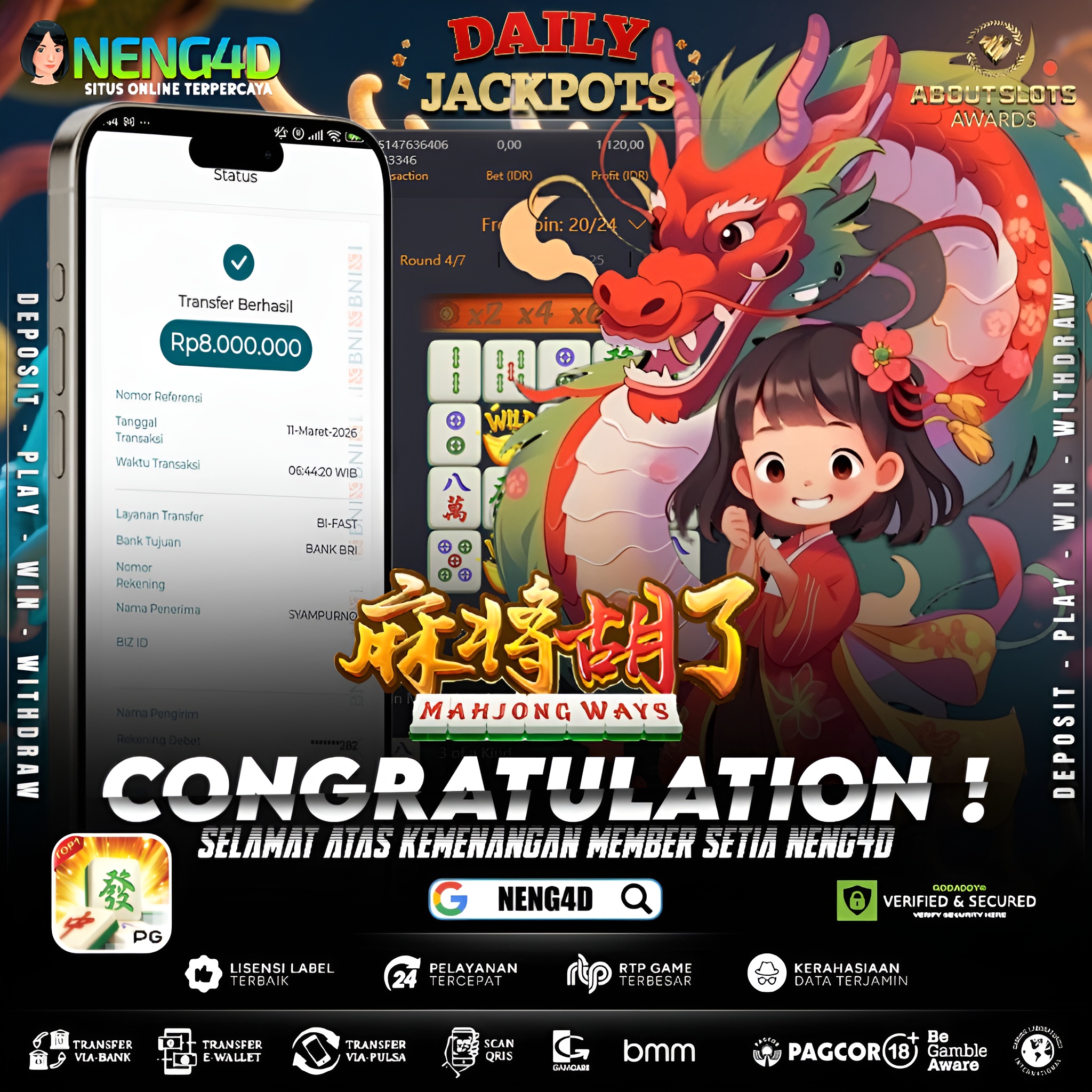 MENANG 8JT MAIN DI MAHJONG WAYS PG SOFT