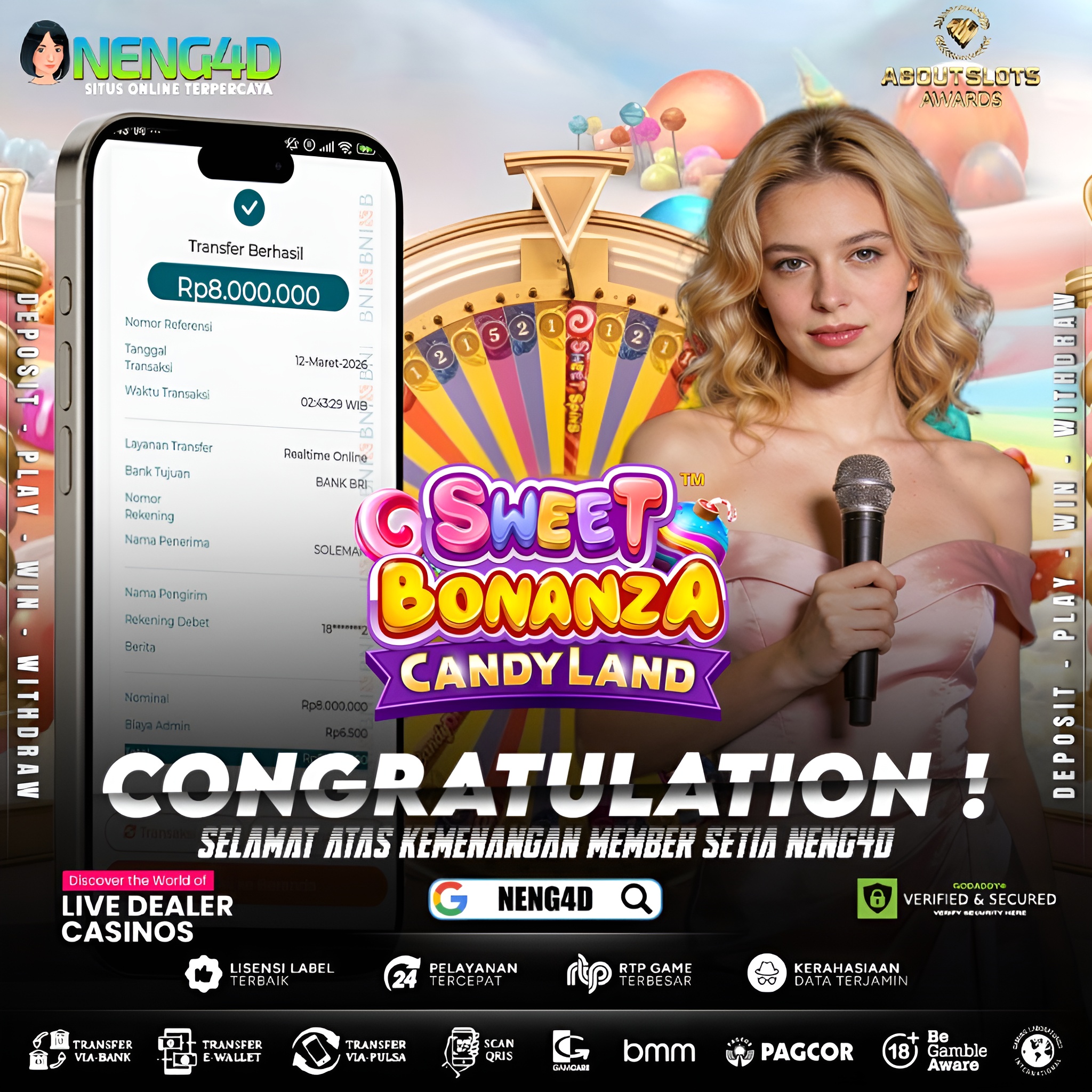 MENANG 8JT MAIN DI LIVE GAMES SWEET BONANZA CANDYLAND PRAGMATIC PLAY