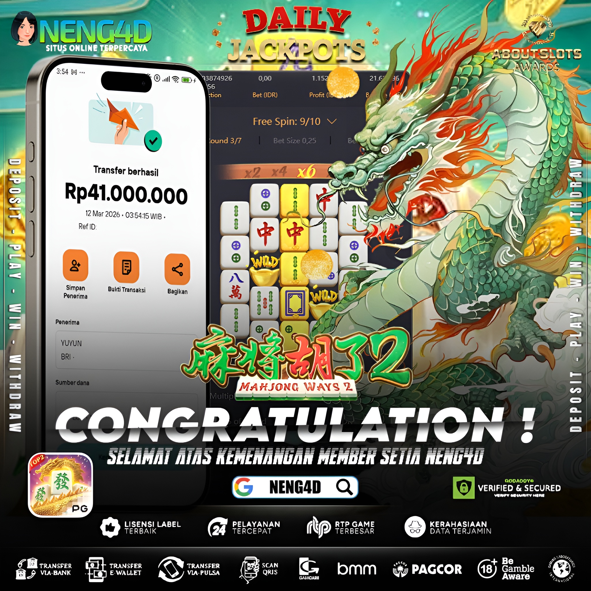 MENANG 41JT MAIN DI MAHJONG WAYS 2 PG SOFT