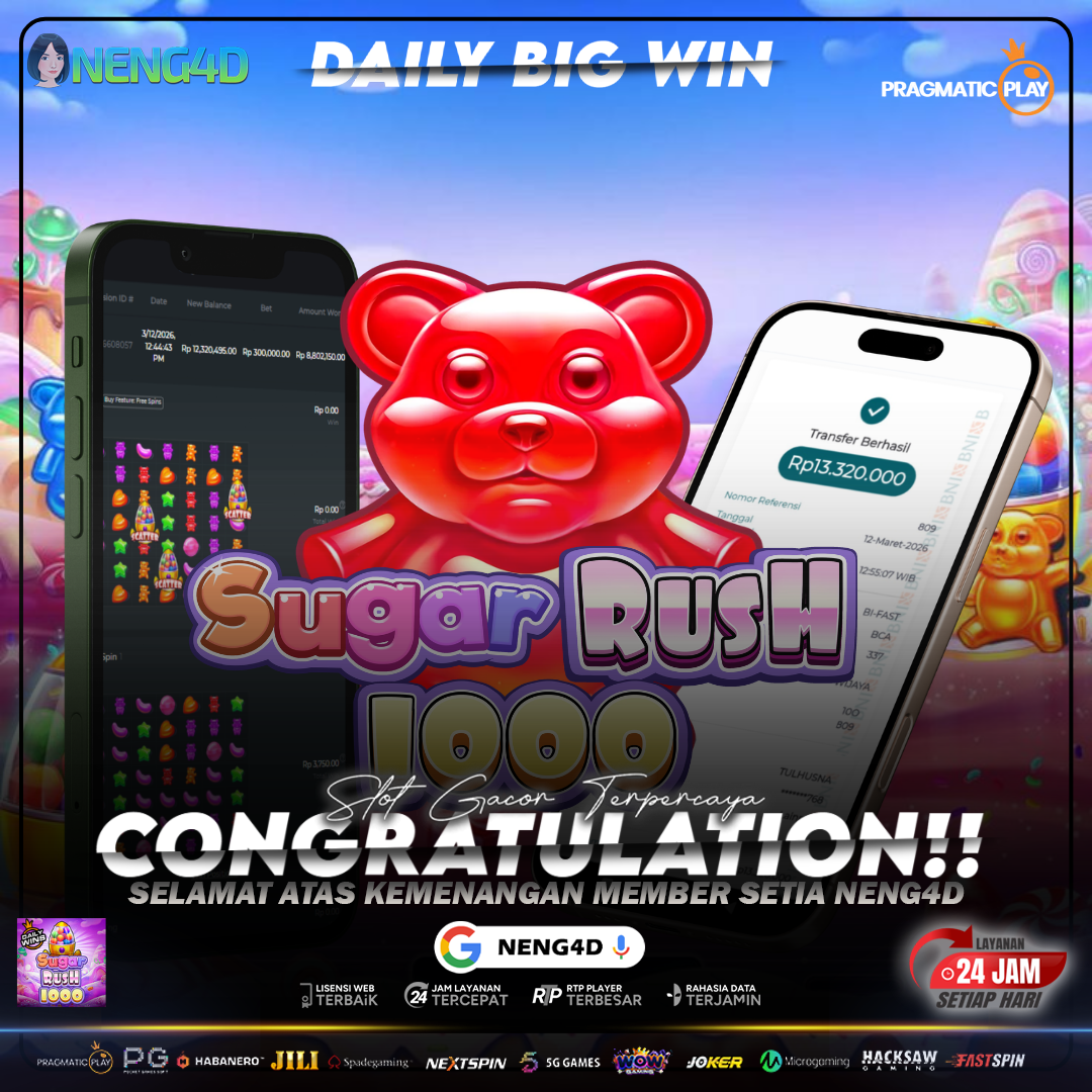 MENANG 13 JT MAIN DI SUGAR RUSH 1000 PRAGMATIC PLAY
