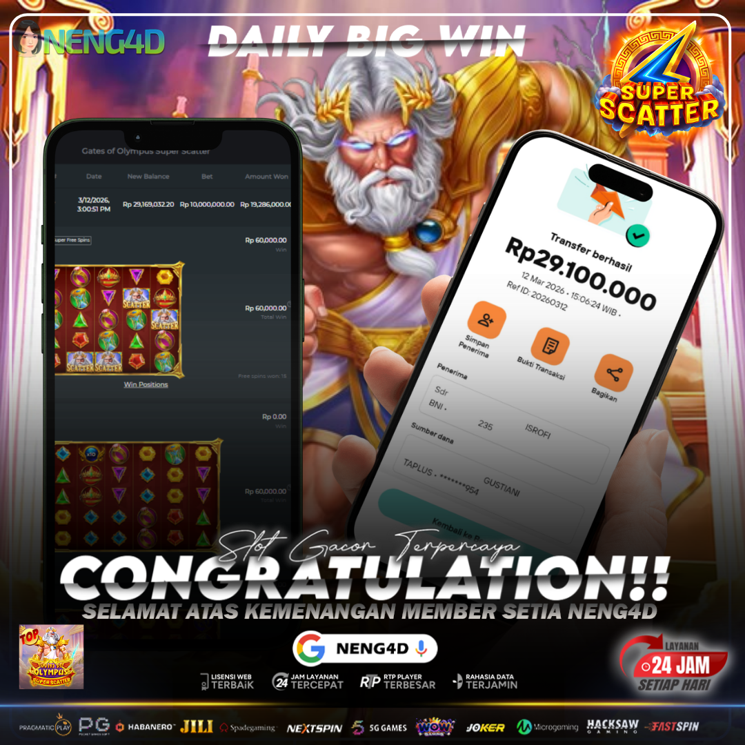 MEMBER NENG4D RAIH 29 JUTA DI GATES OF OLYMPUS SUPER SCATTER PRAGMATIC PLAY