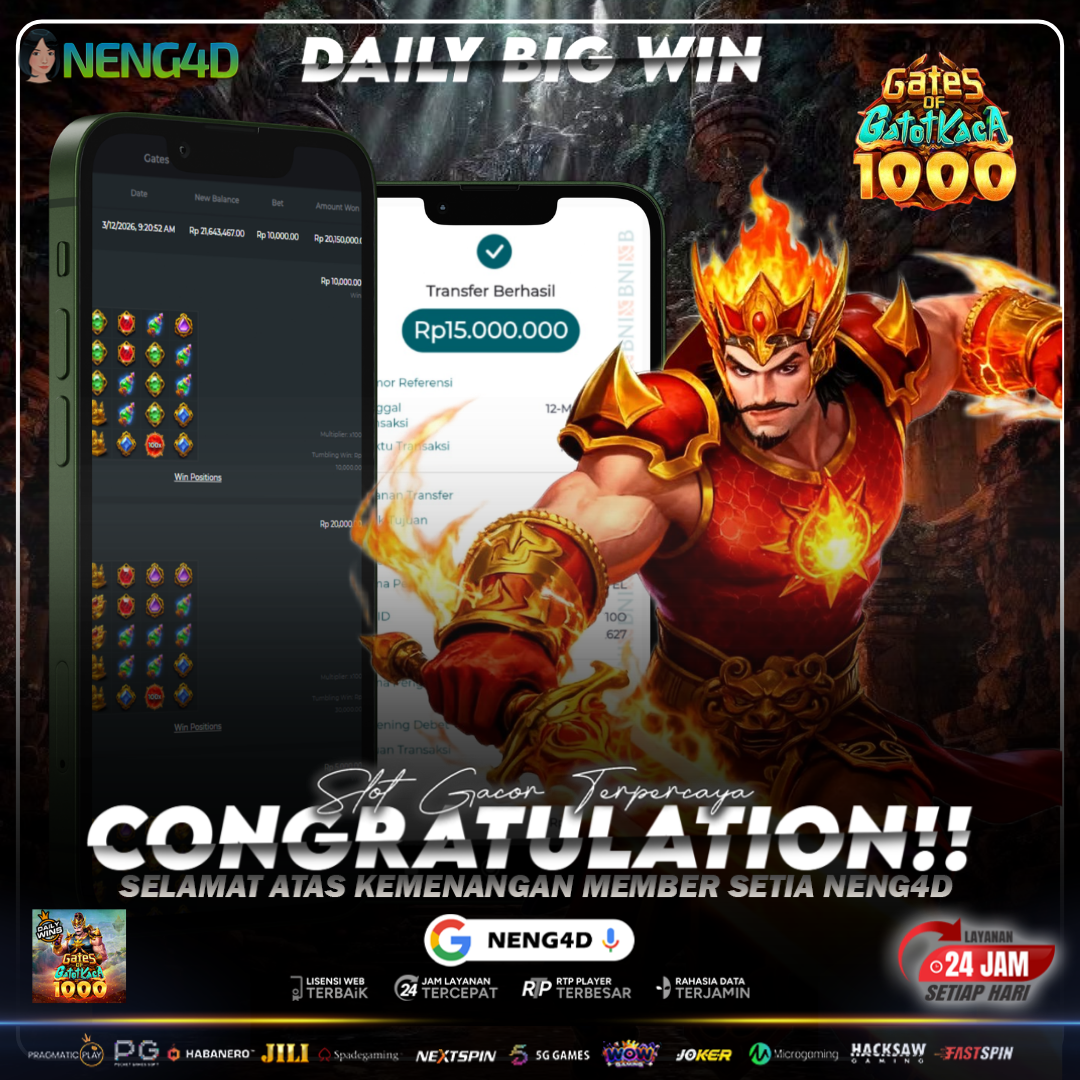 Kemenangan 15 Juta Member Setia NENG4D di Permainan Gates of Gatot Kaca 1000 Pragmatic Play