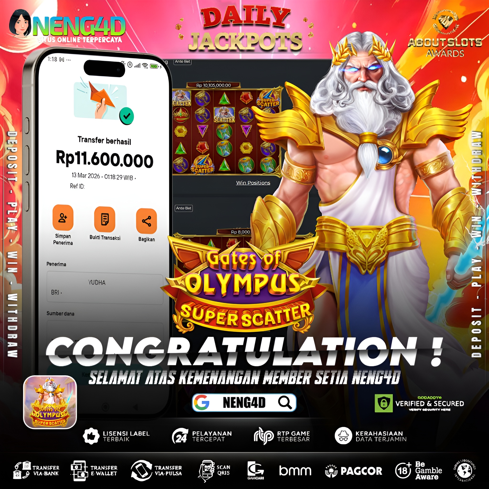 MENANG 11JT MAIN DI GATES OF OLYMPUS SUPER SCATTER PRAGMATIC PLAY