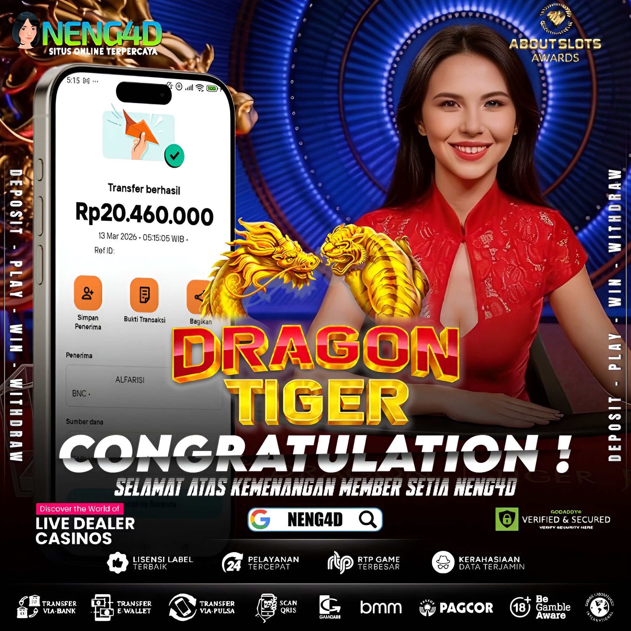MENANG 20JT MAIN DI LIVE GAMES DRAGON TIGER PRAGMATIC PLAY