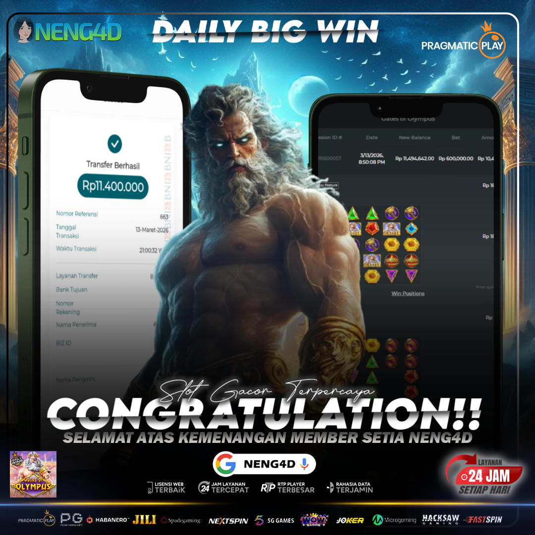 KEMENANGAN EPIC GATES OF OLYMPUS : MEMBER NENG4D RAIH 11 JUTA RUPIAH