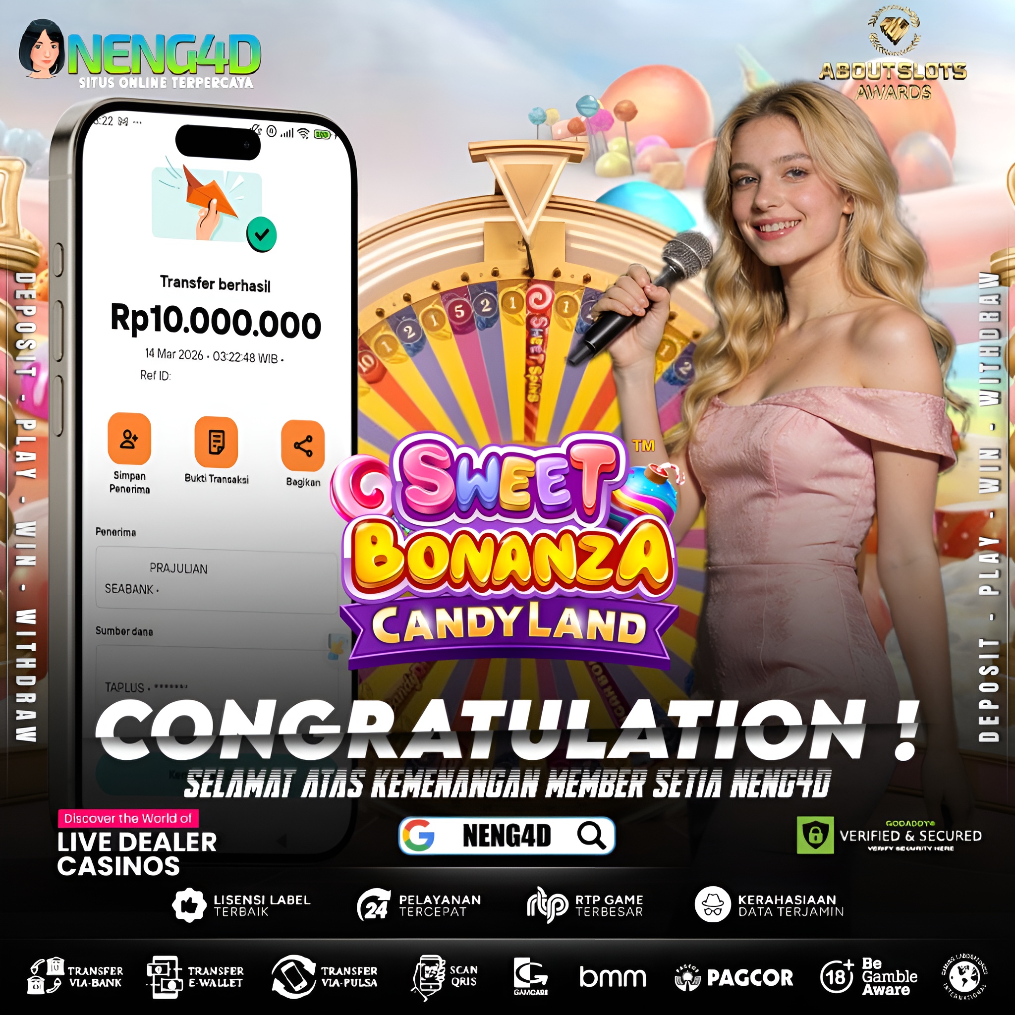 KEMENANGAN 10 JUTA DI LIVE GAMES SWEET BONANZA CANDYLAND