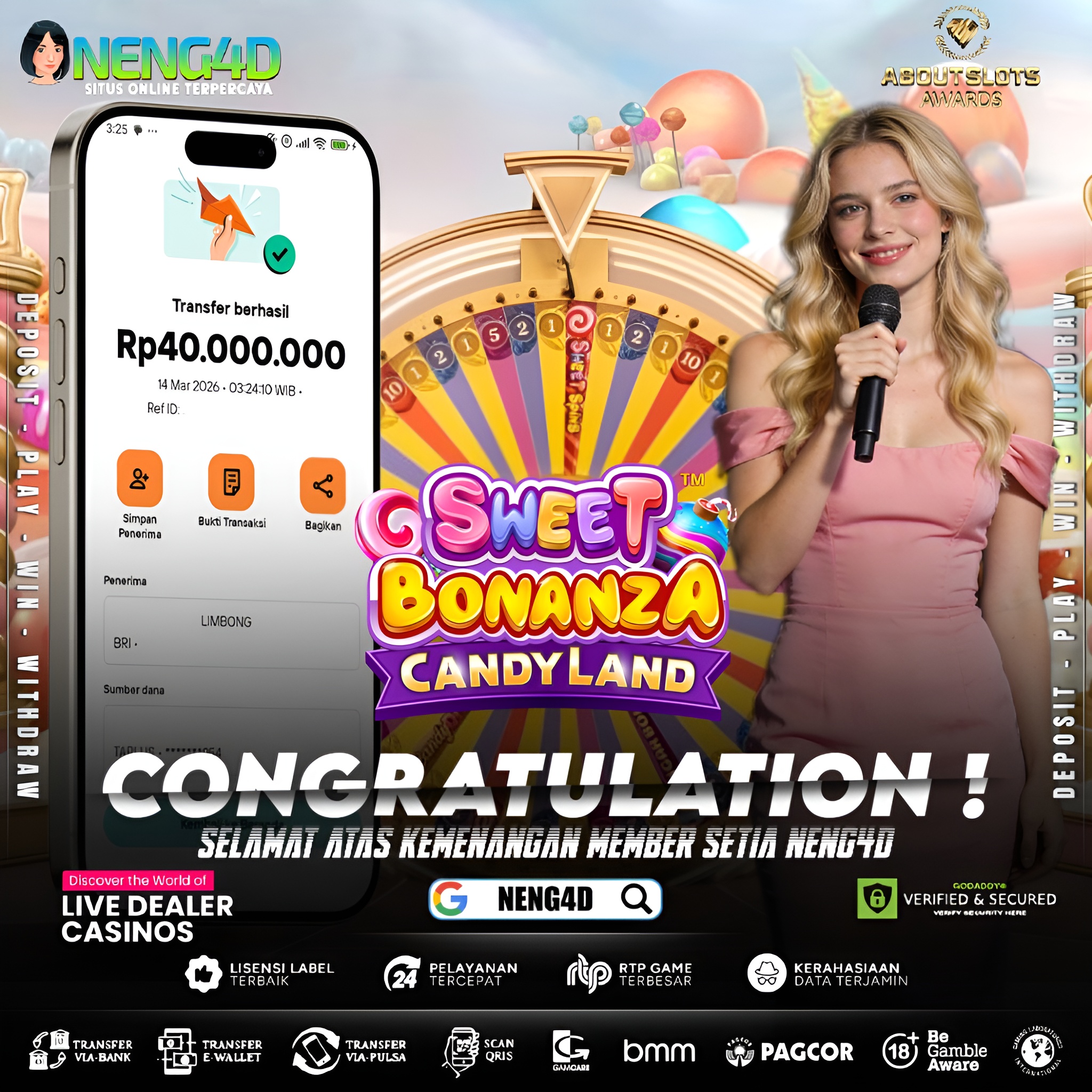 KEMENANGAN 40 JUTA DI LIVE GAMES SWEET BONANZA CANDYLAND