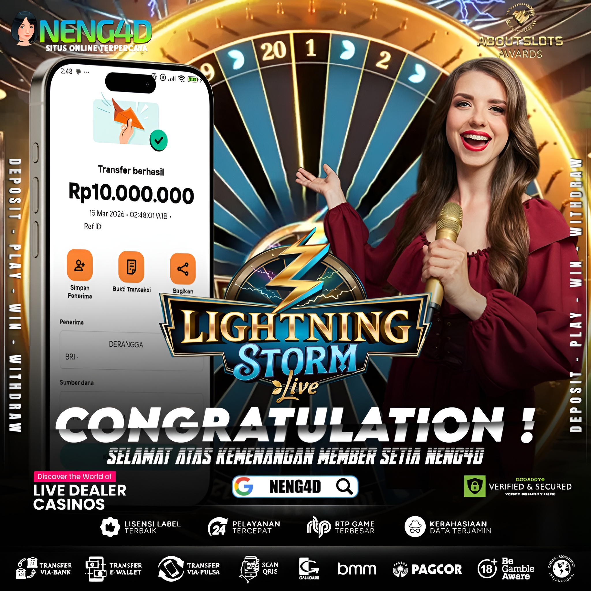 KEMENANGAN 10 JUTA DI LIVE GAMES LIGHTNING STORM