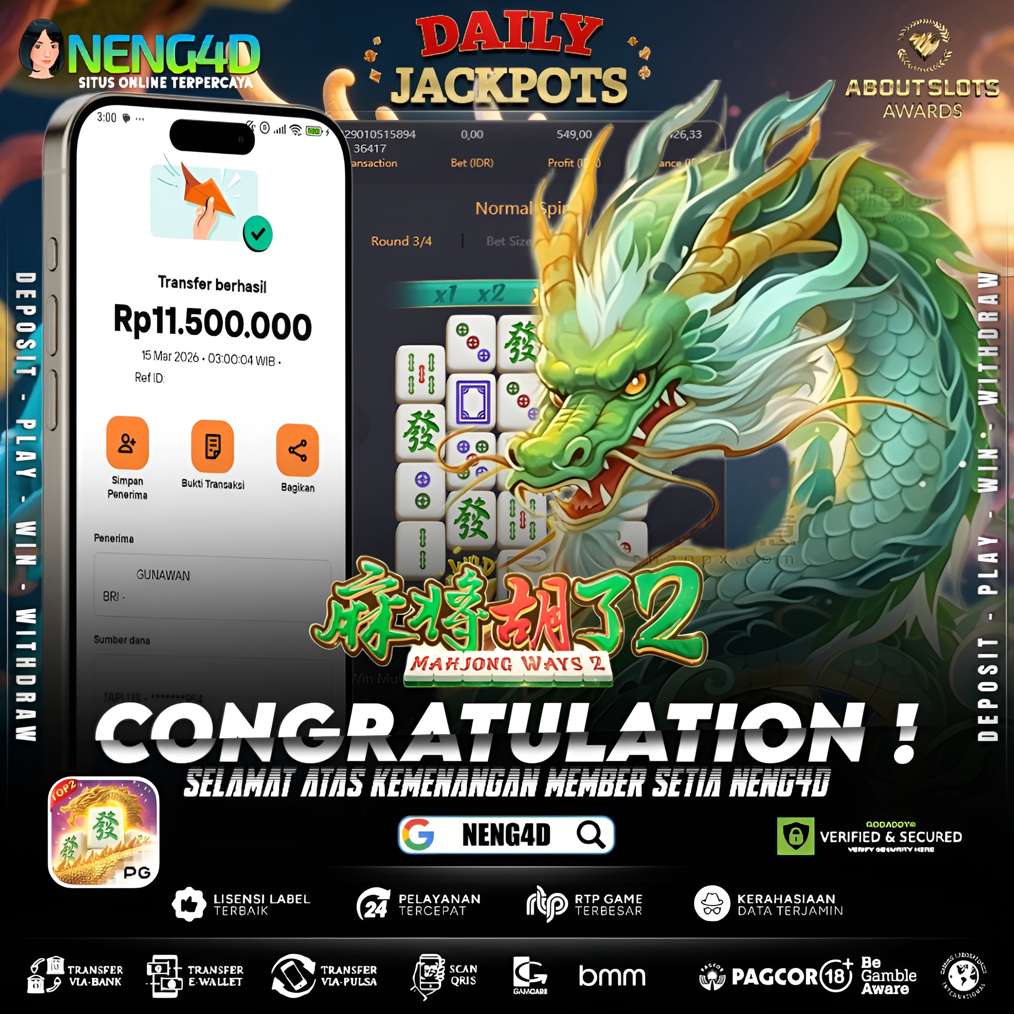 KEMENANGAN 11 JUTA DI MAHJONG WAYS 2