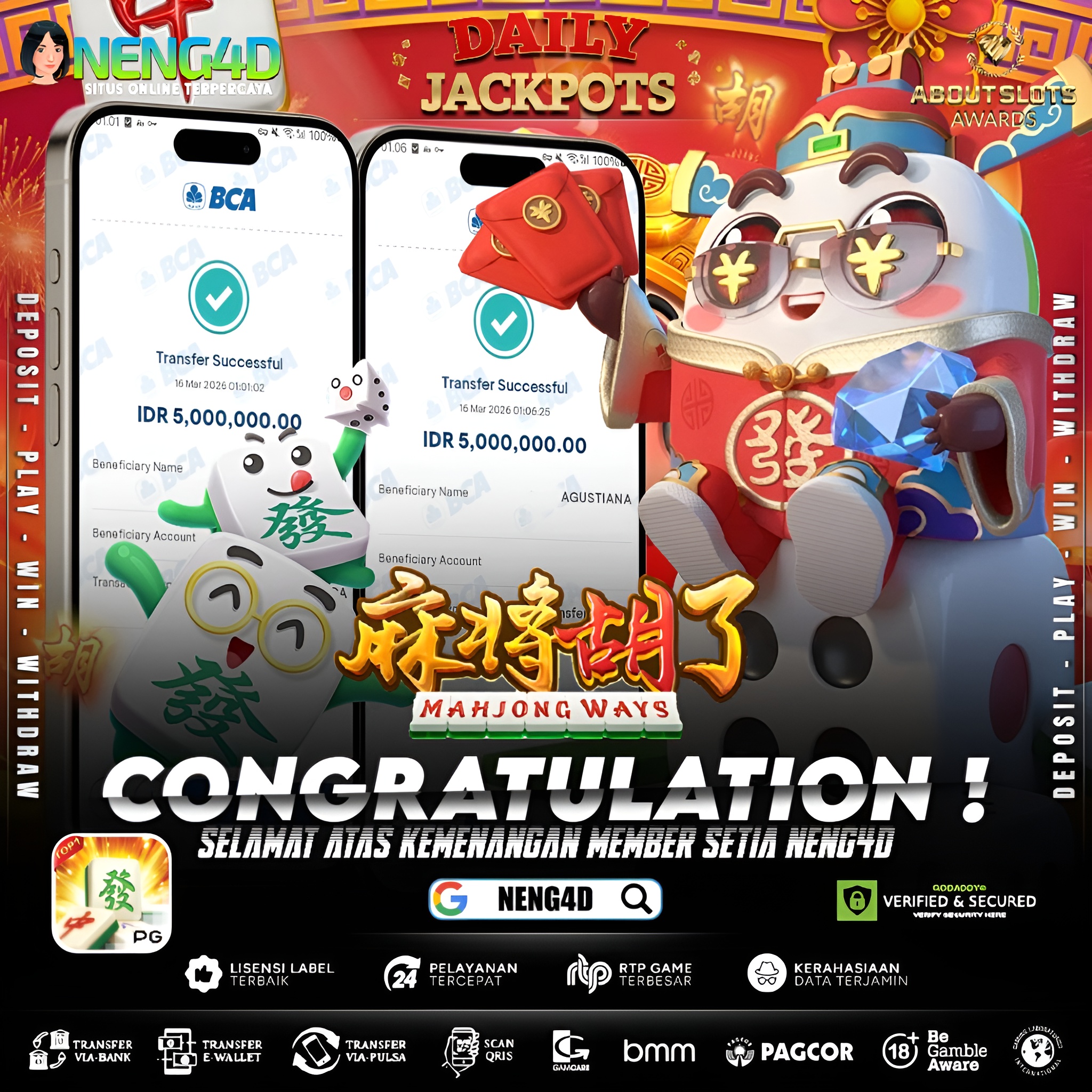 KEMENANGAN 10 JUTA DI MAHJONG WAYS