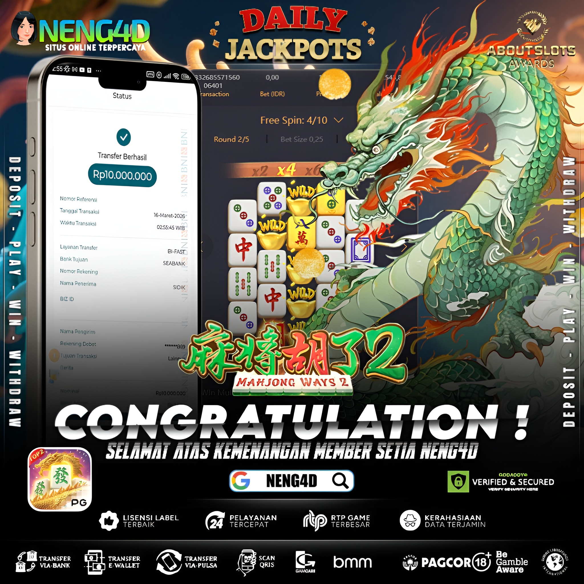 KEMENANGAN 10 JUTA DI MAHJONG WAYS 2