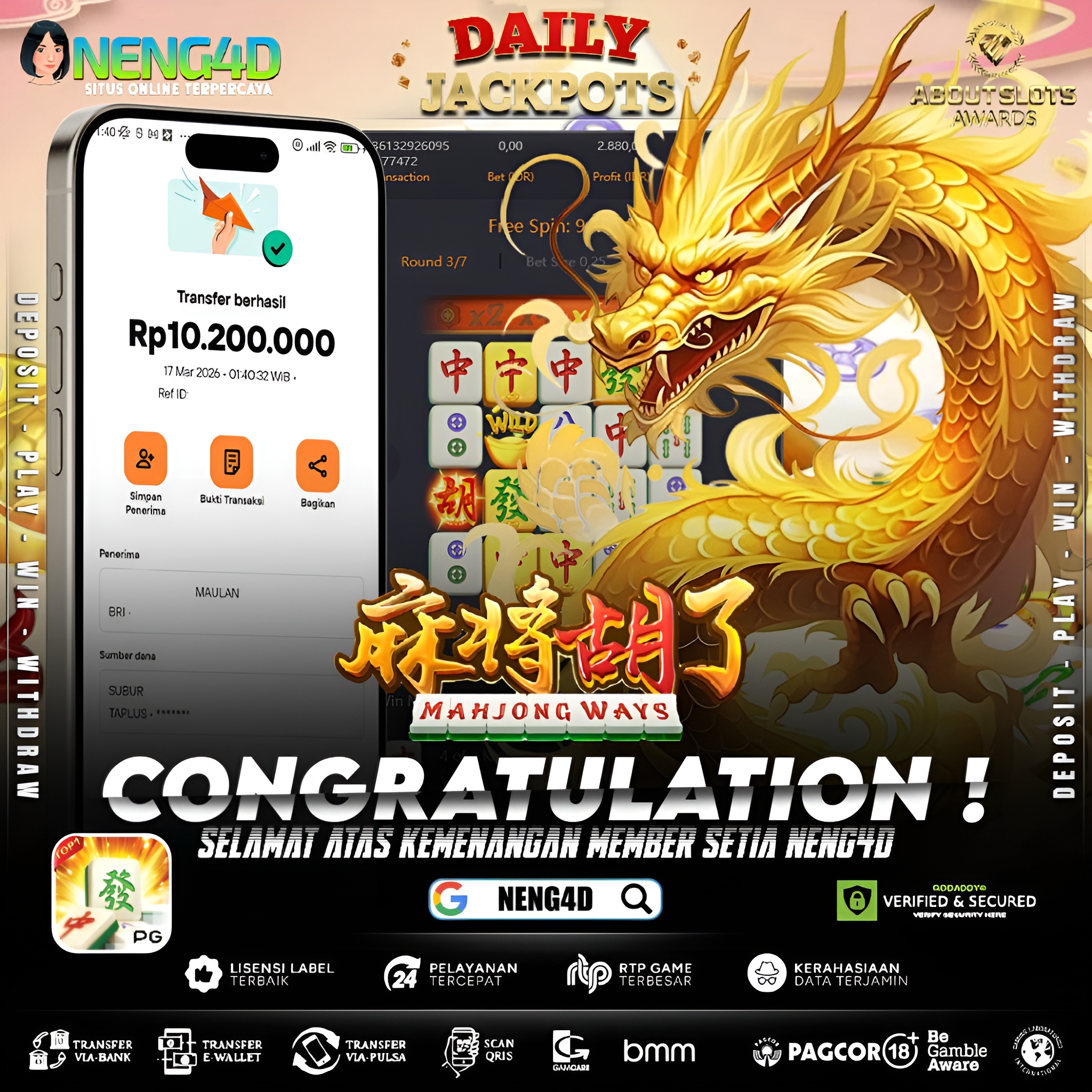 KEMENANGAN 10 JUTA DI MAHJONG WAYS