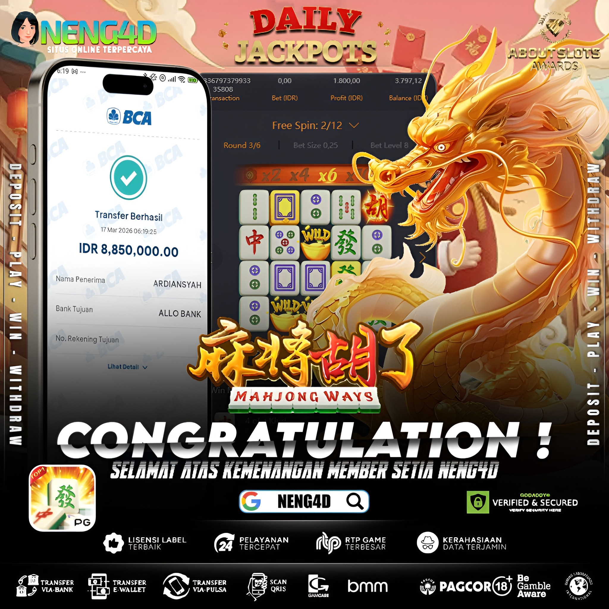 KEMENANGAN 8 JUTA DI MAHJONG WAYS