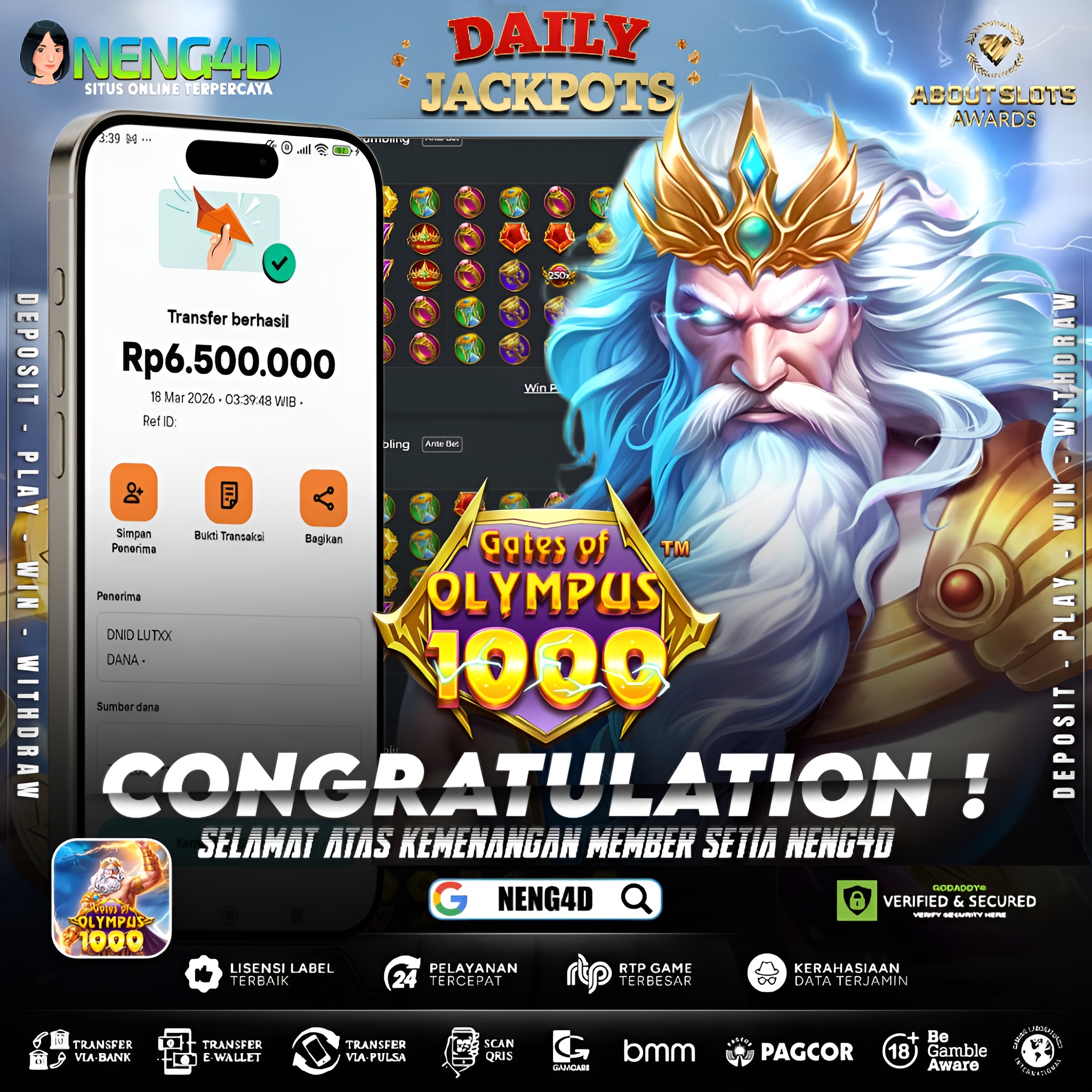 KEMENANGAN 6 JUTA DI GATES OF OLYMPUS 1000