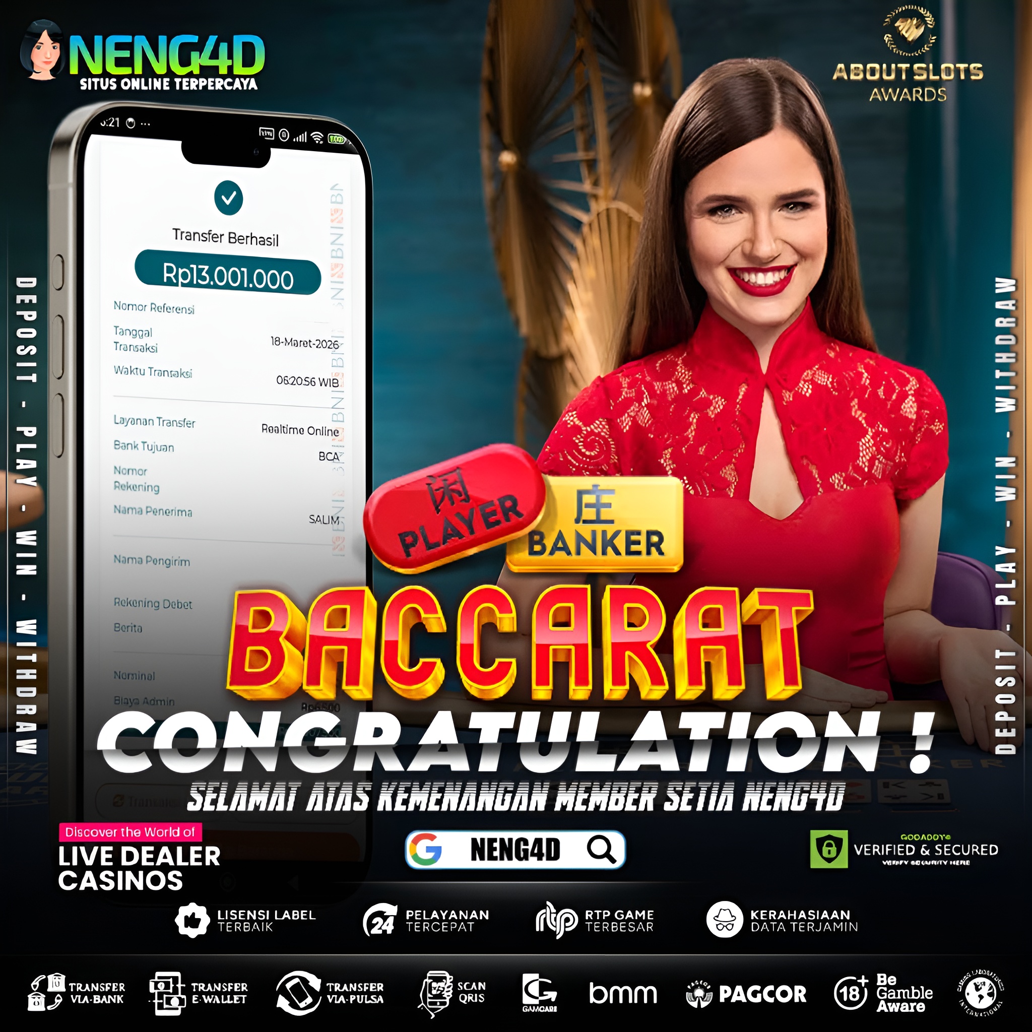 KEMENANGAN 13 JUTA DI LIVE GAMES BACCARAT