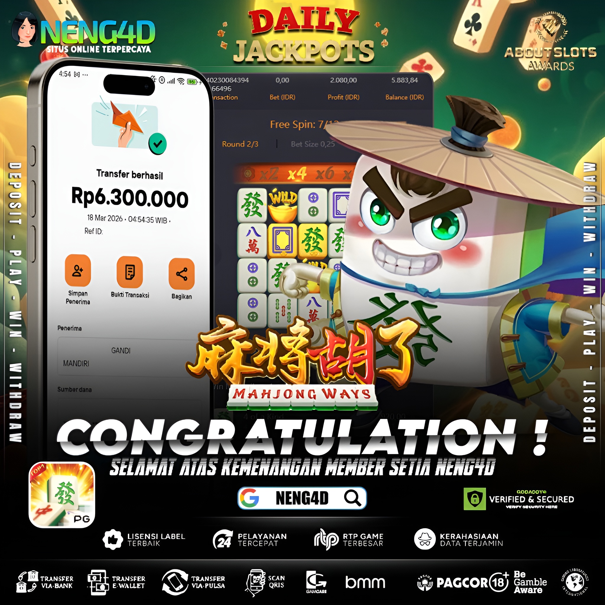KEMENANGAN 6 JUTA DI MAHJONG WAYS