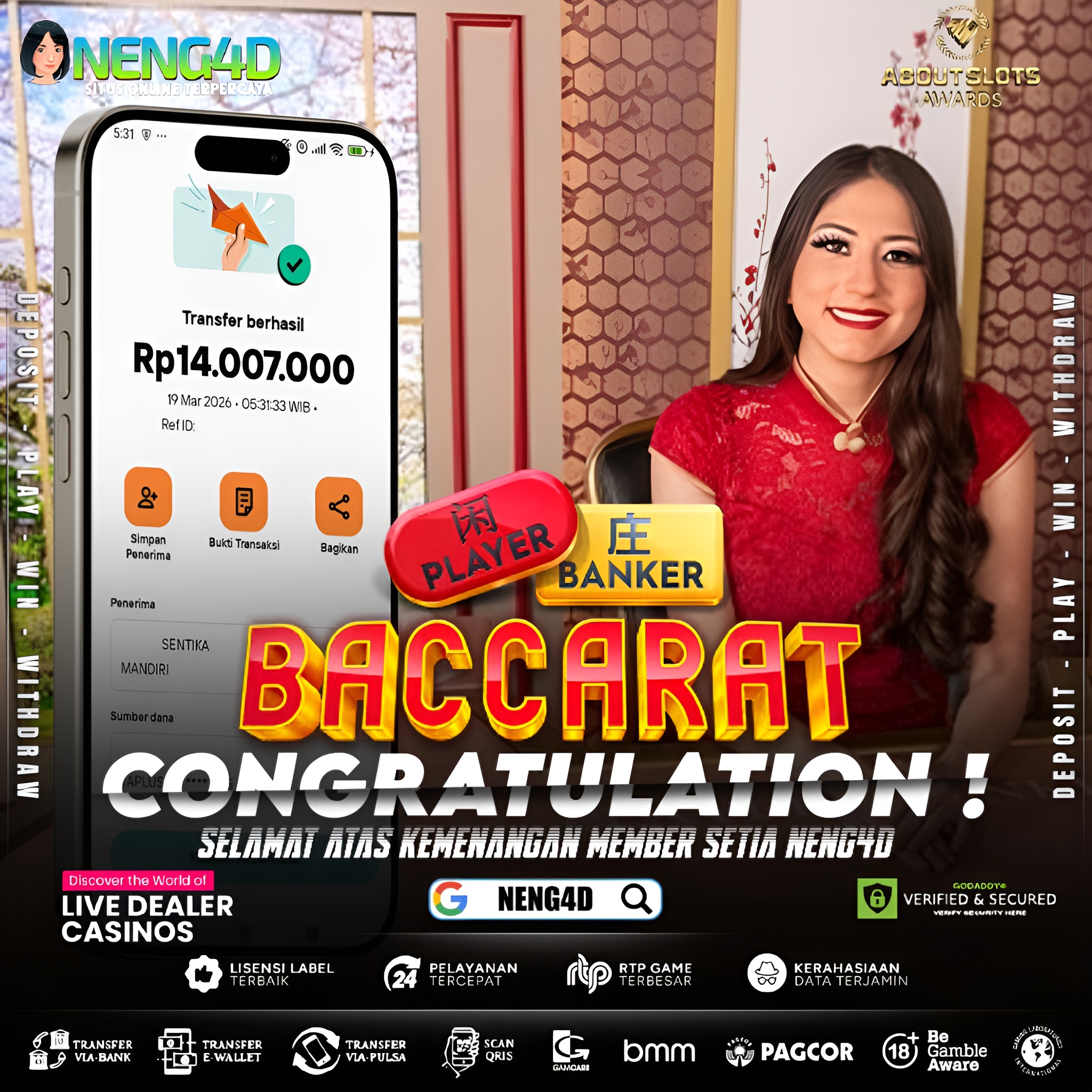 KEMENANGAN 14 JUTA DI LIVE GAMES BACCARAT
