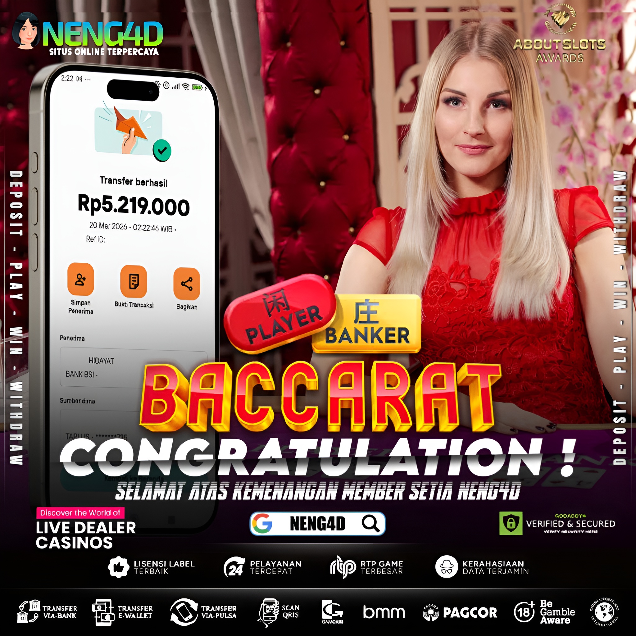 KEMENANGAN 5 JUTA DI LIVE GAMES BACCARAT