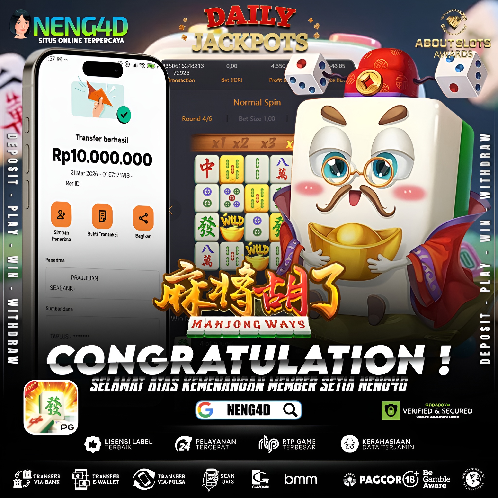 KEMENANGAN 10 JUTA DI MAHJONG WAYS