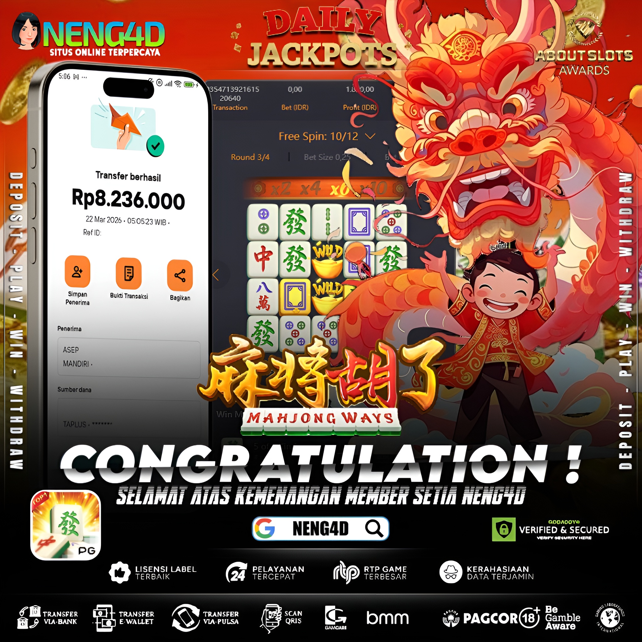 KEMENANGAN 8 JUTA DI MAHJONG WAYS