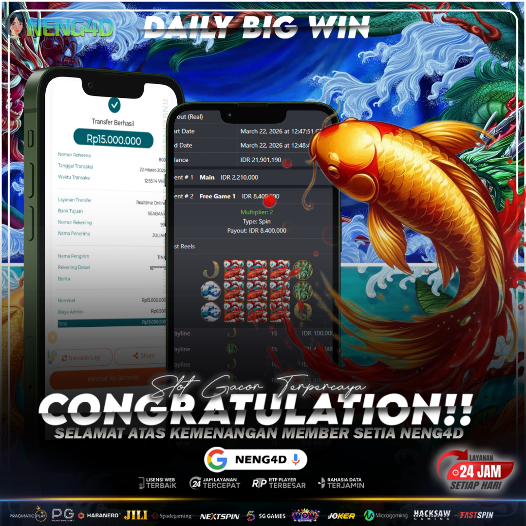 MEMBER SETIA NENG4D RAIH KEMENANGAN FANTASTIS 15 JUTA DI KOI GATE HABANERO