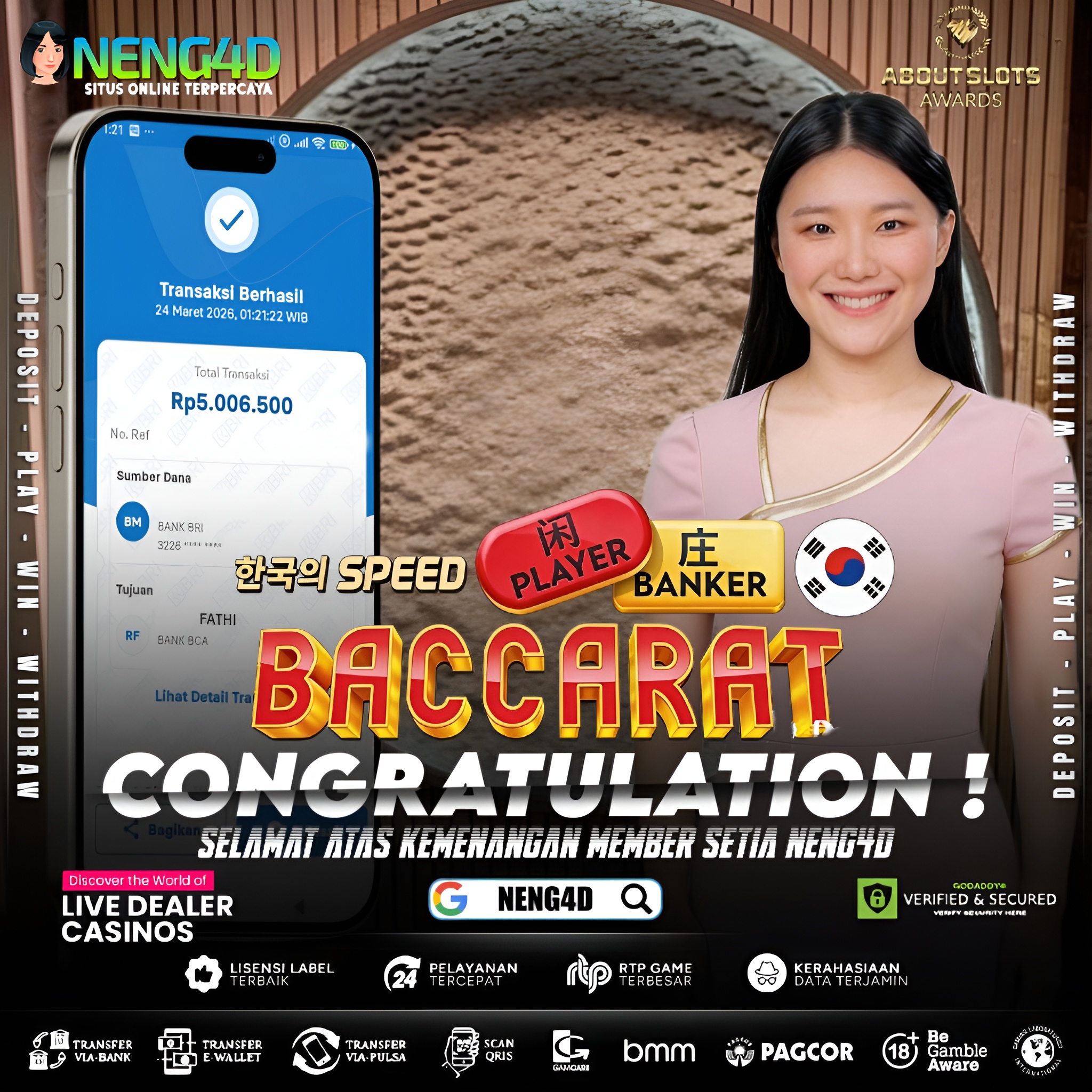 KEMENANGAN 5 JUTA DI LIVE GAMES KOREAN SPEED BACCARAT