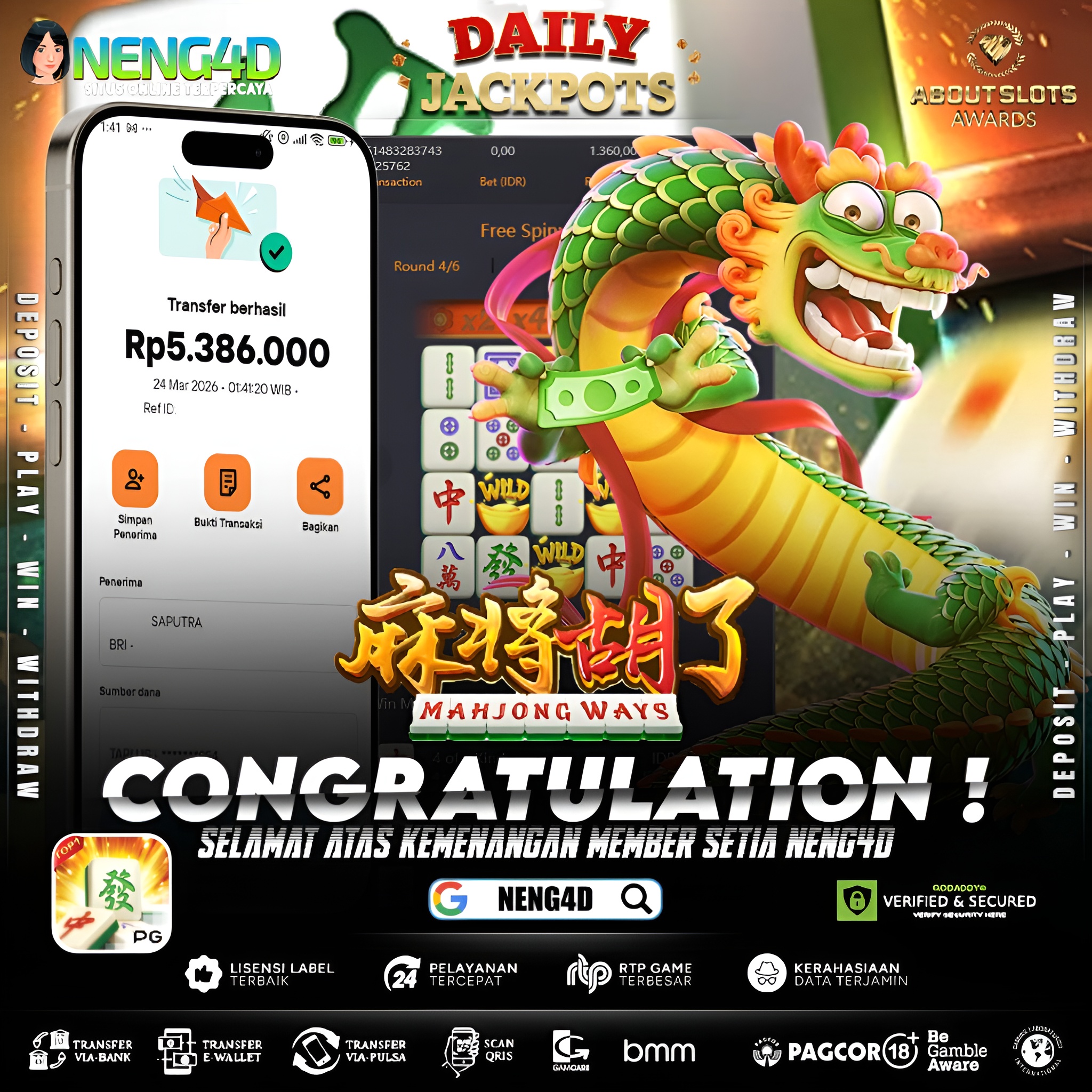 KEMENANGAN 5 JUTA DI MAHJONG WAYS