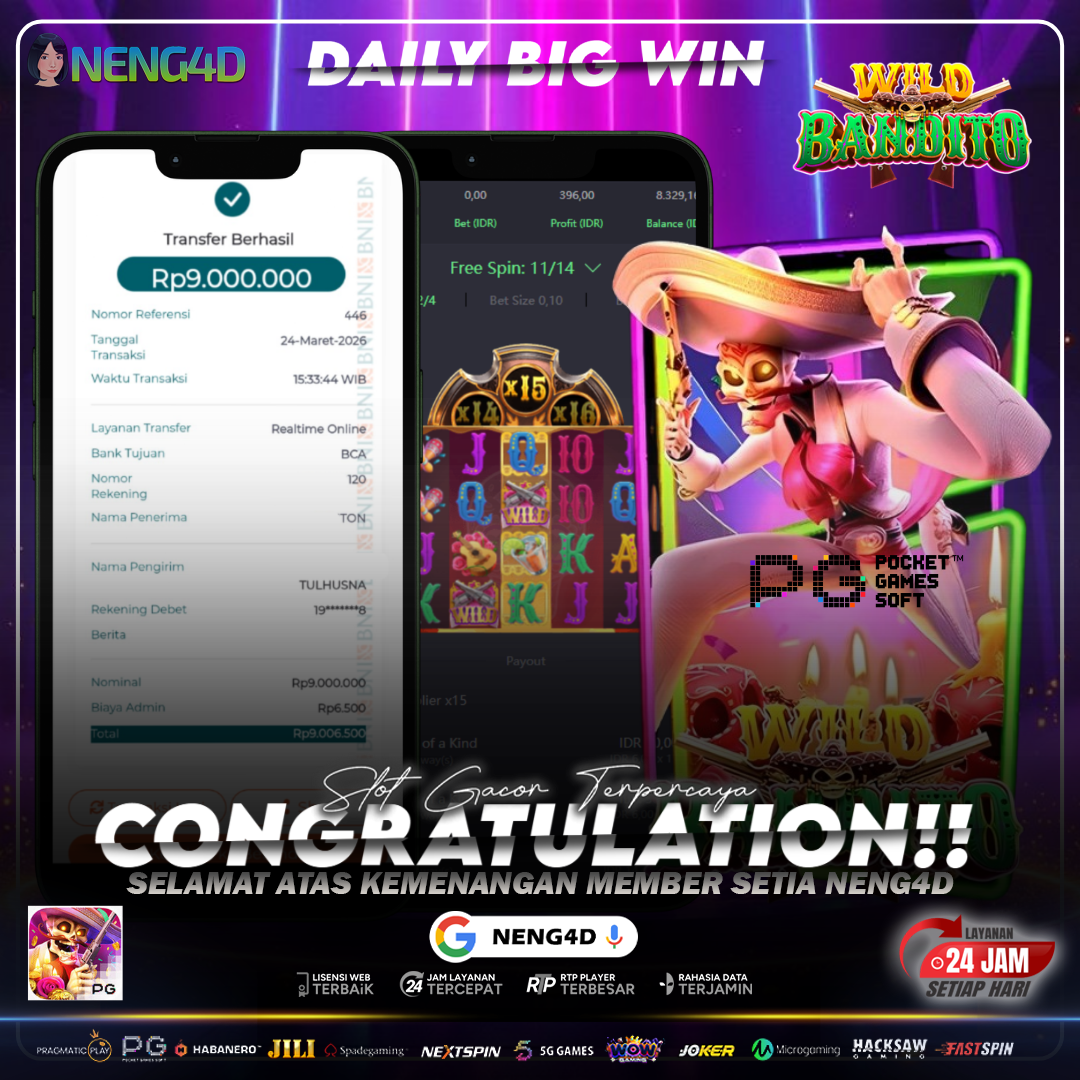 MENANG 9 JT MAIN DI WILD BANDITO PG SOFT