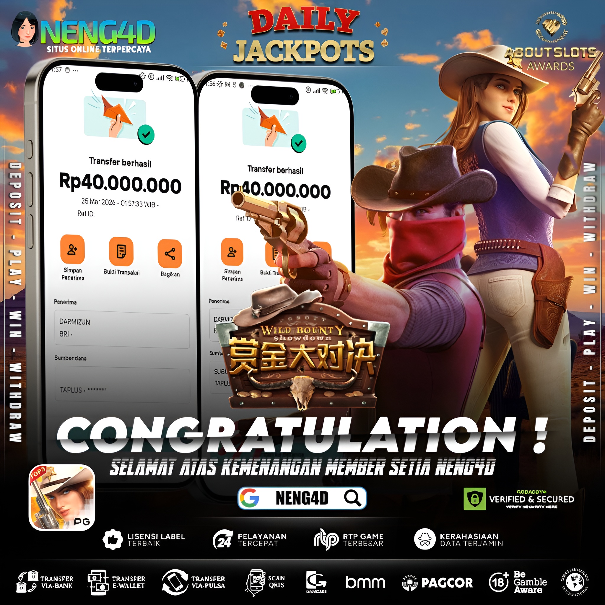 KEMENANGAN 80 JUTA DI WILD BOUNTY SHOWDOWN