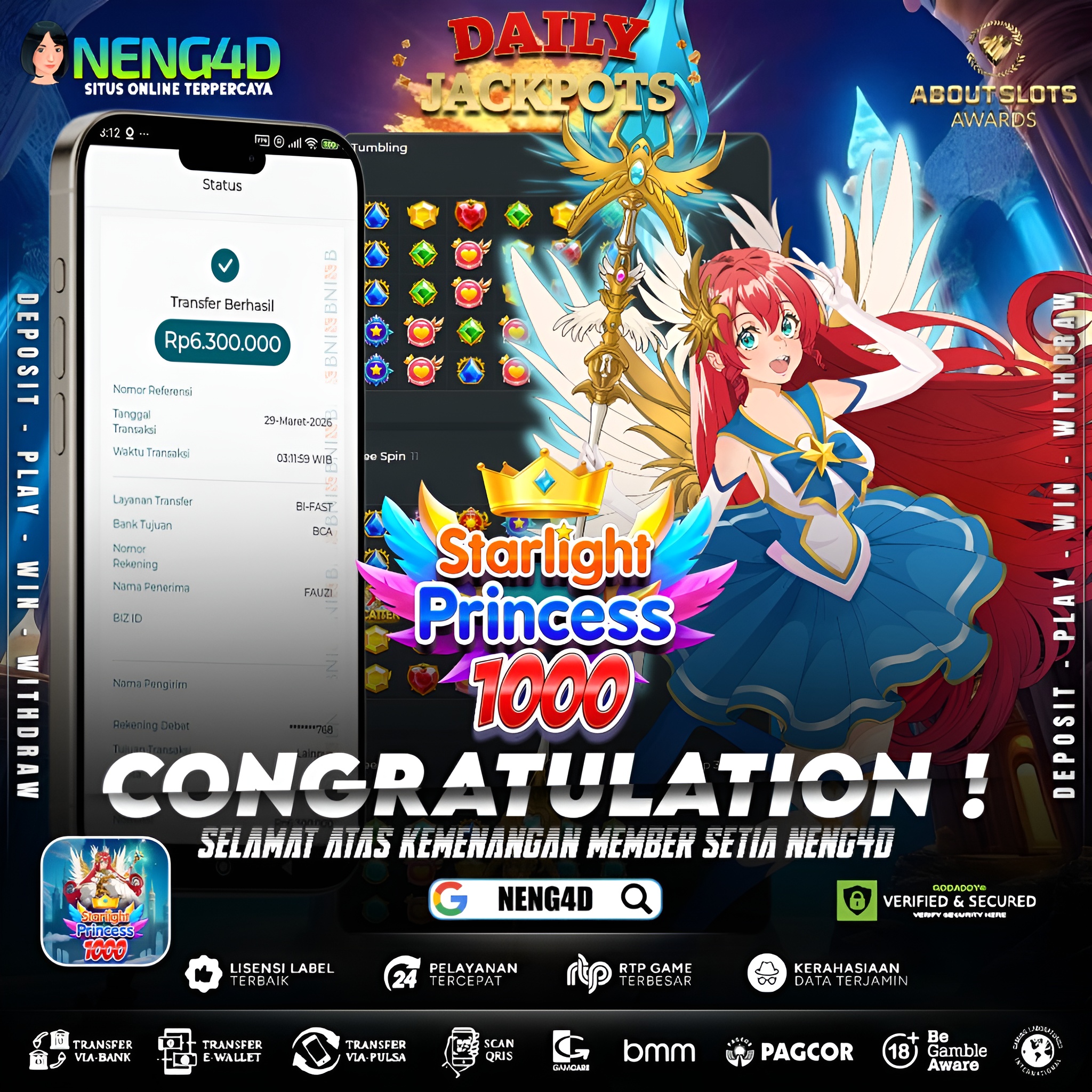 KEMENANGAN 6 JUTA DI STARLIGHT PRINCESS 1000