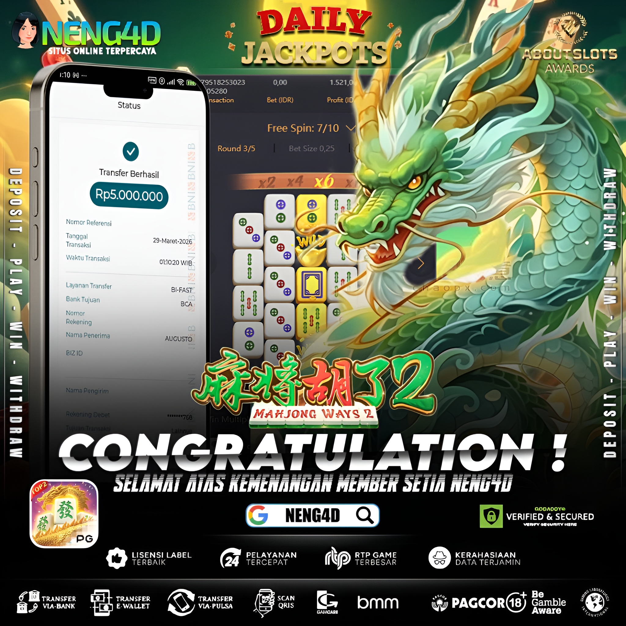 KEMENANGAN 5 JUTA DI MAHJONG WAYS 2