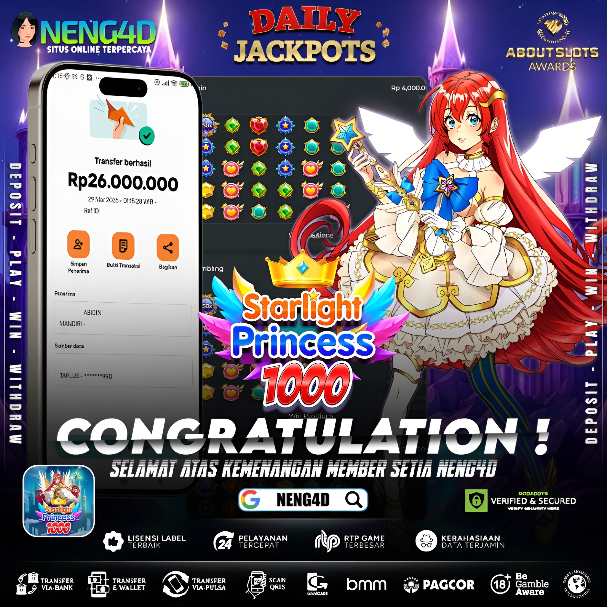 KEMENANGAN 26 JUTA DI STARLIGHT PRINCESS 1000