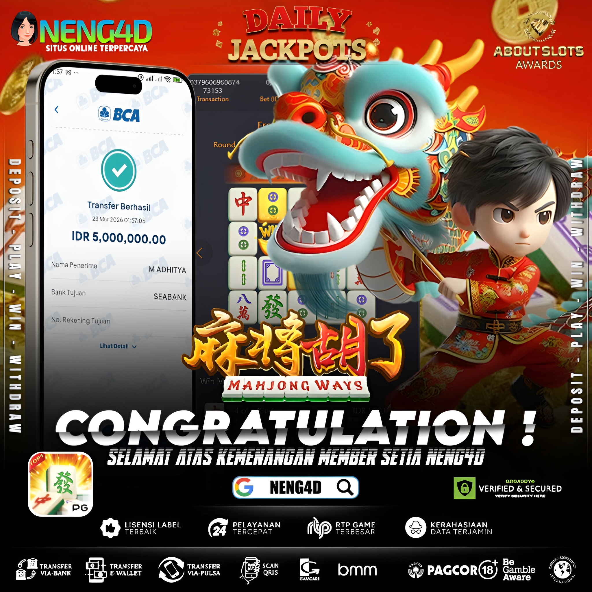 KEMENANGAN 5 JUTA DI MAHJONG WAYS