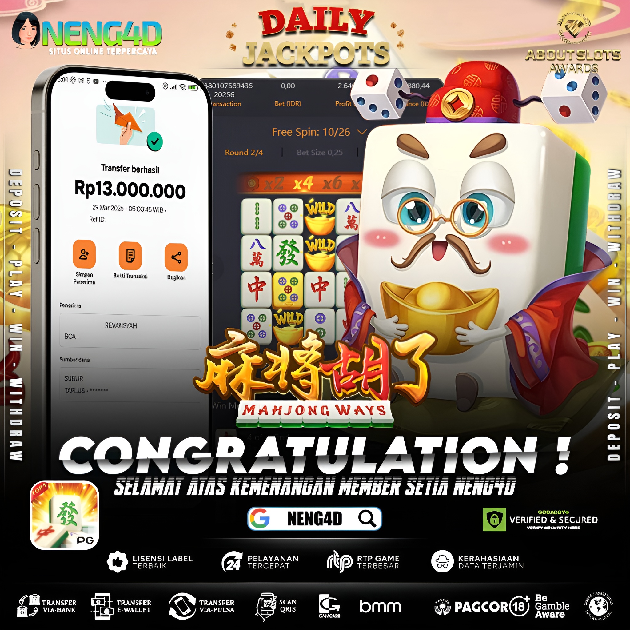 KEMENANGAN 13 JUTA DI MAHJONG WAYS