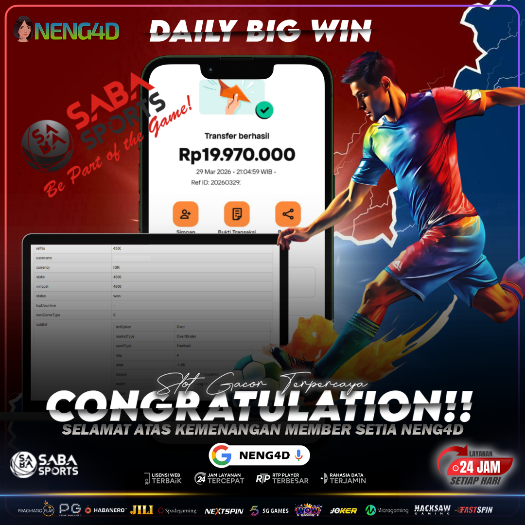 MEMBER NENG4D AMANKAN 19 JUTA DARI KEMENANGAN SABA SPORT