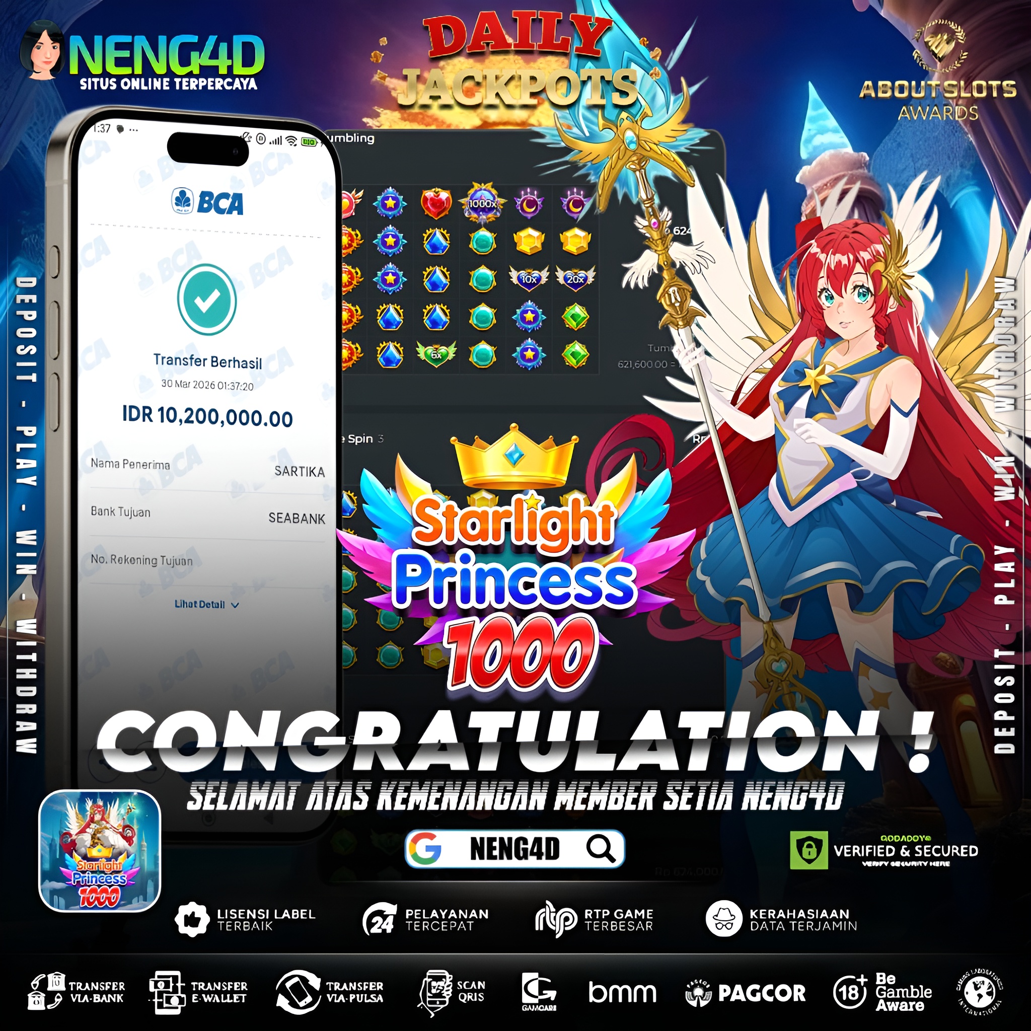 KEMENANGAN 10 JUTA DI STARLIGHT PRINCESS 1000