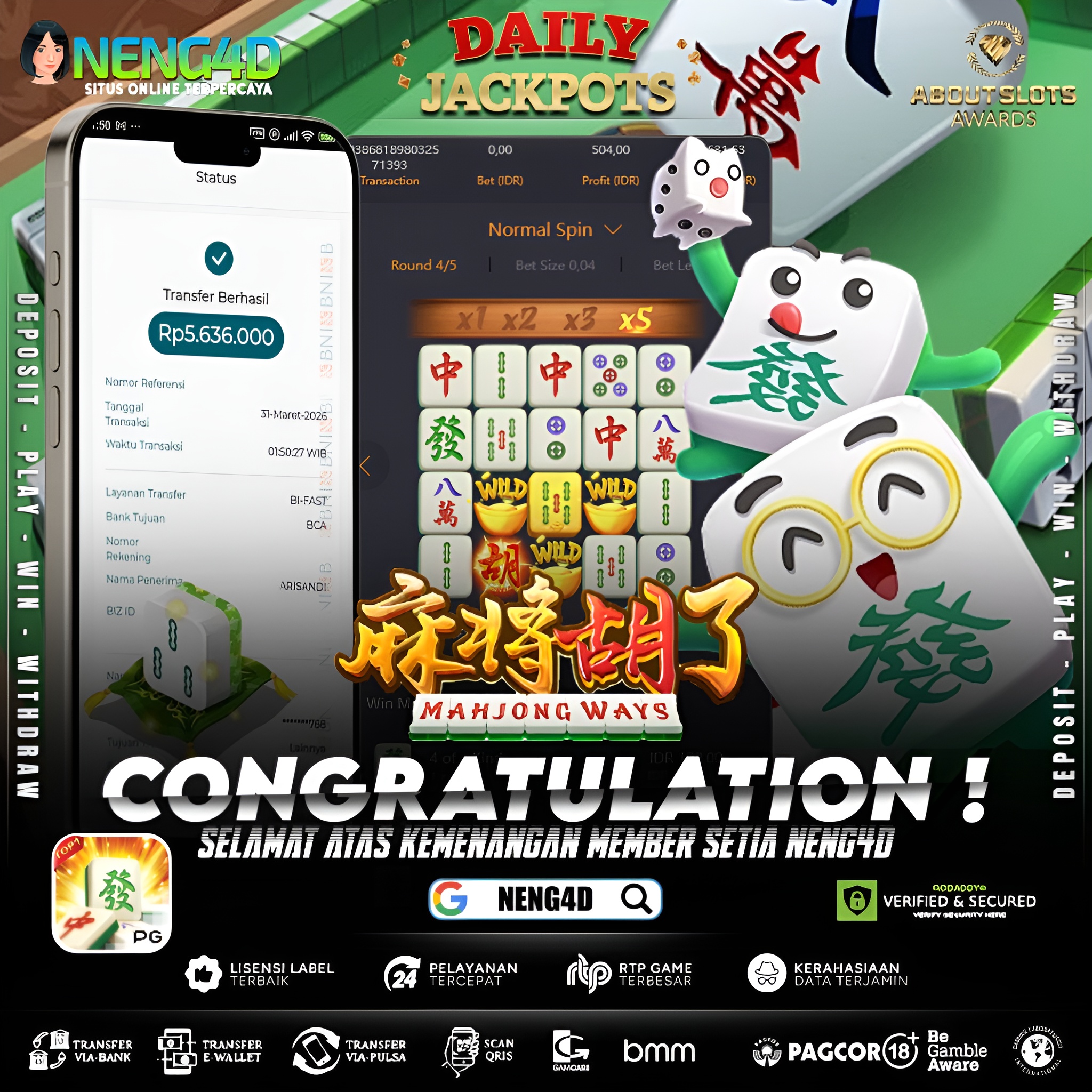 KEMENANGAN 5 JUTA DI MAHJONG WAYS