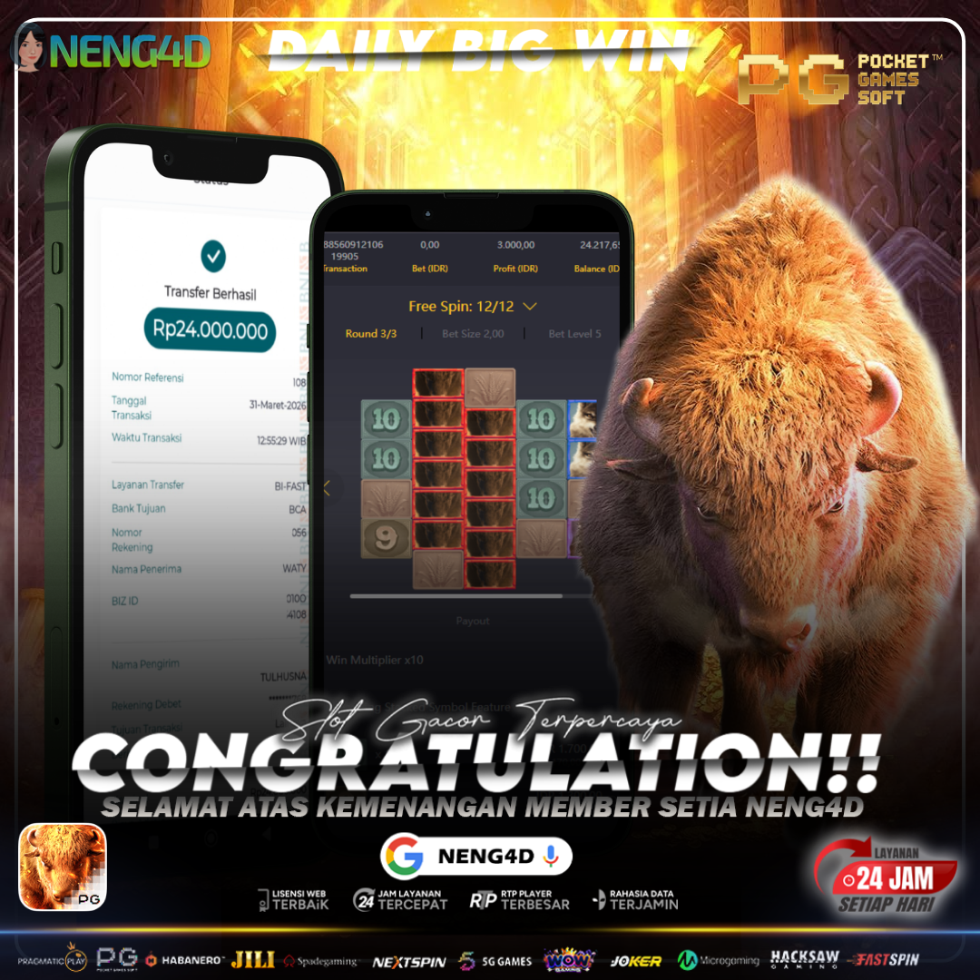 KEKUATAN LIAR! BUFFALO WIN PG SOFT TEMBUS 24 JUTA BERSAMA NENG4D