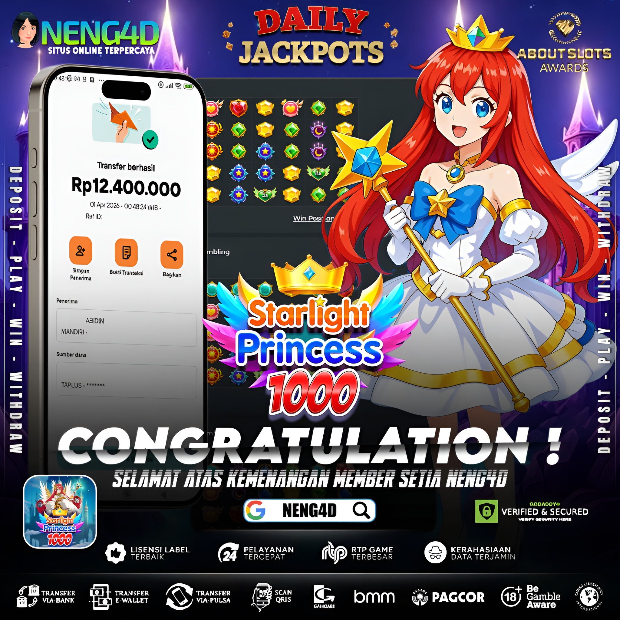 KEMENANGAN 12 JUTA DI STARLIGHT PRINCESS 1000