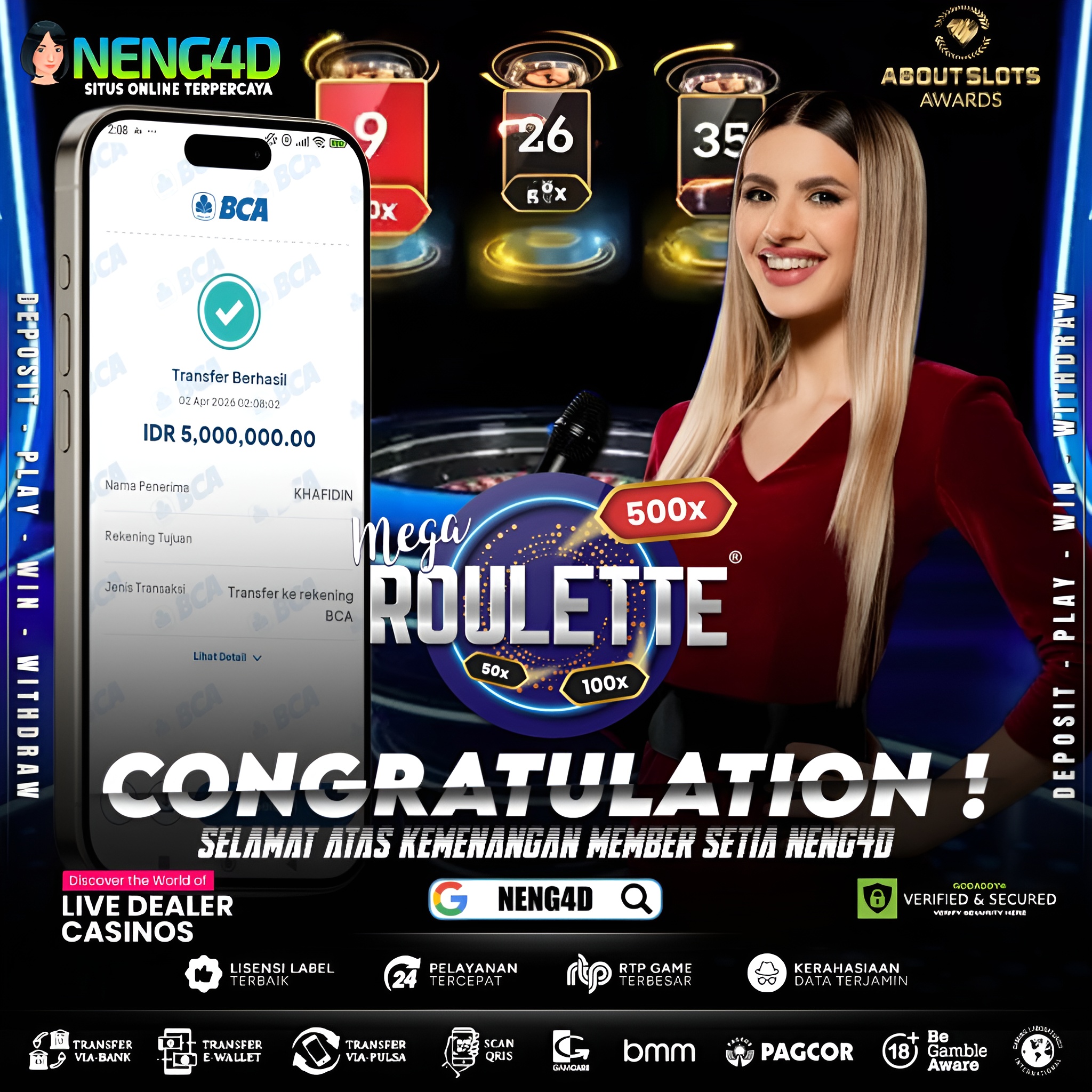 KEMENANGAN 5 JUTA DI LIVE GAMES MEGA ROULETTE