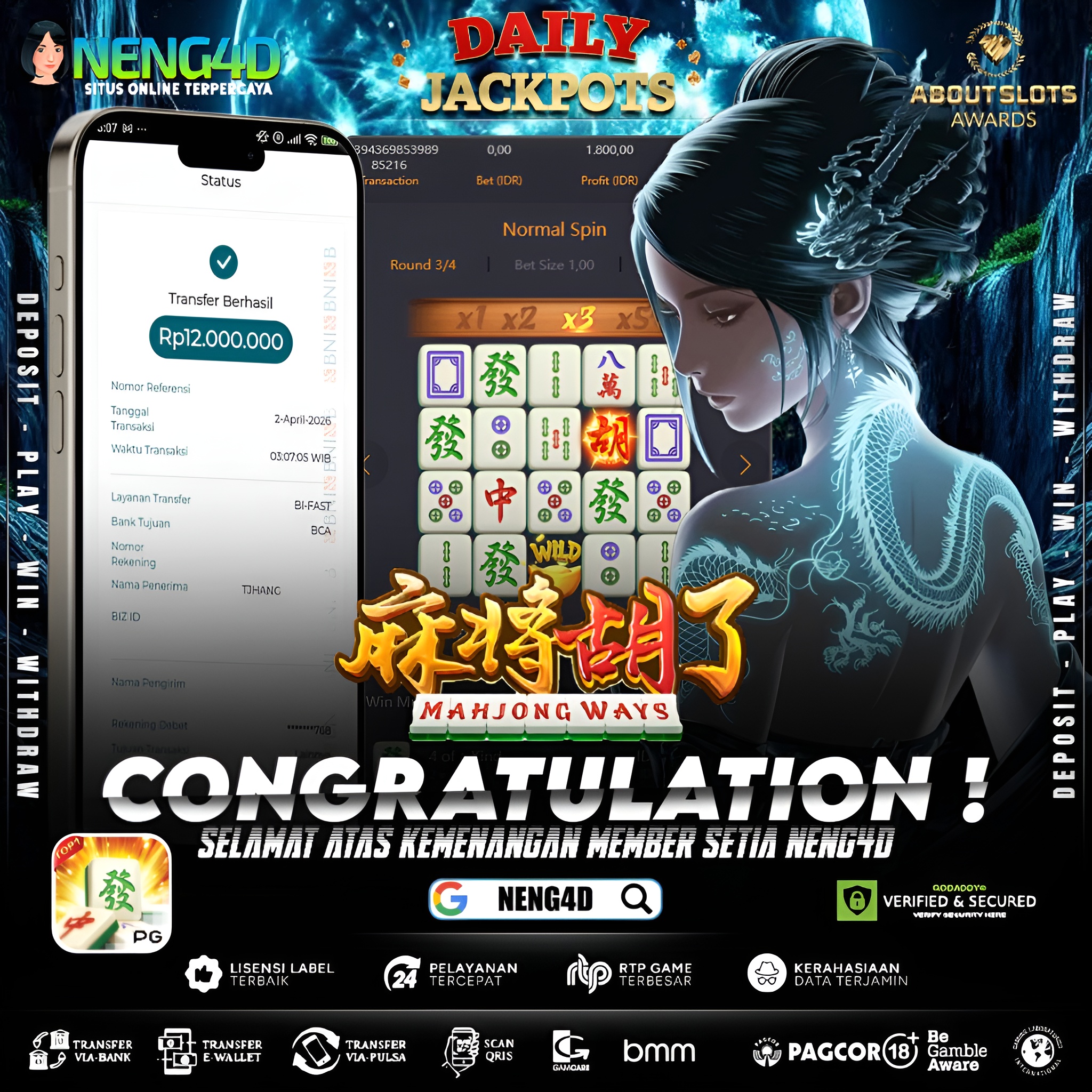 KEMENANGAN 12 JUTA DI MAHJONG WAYS