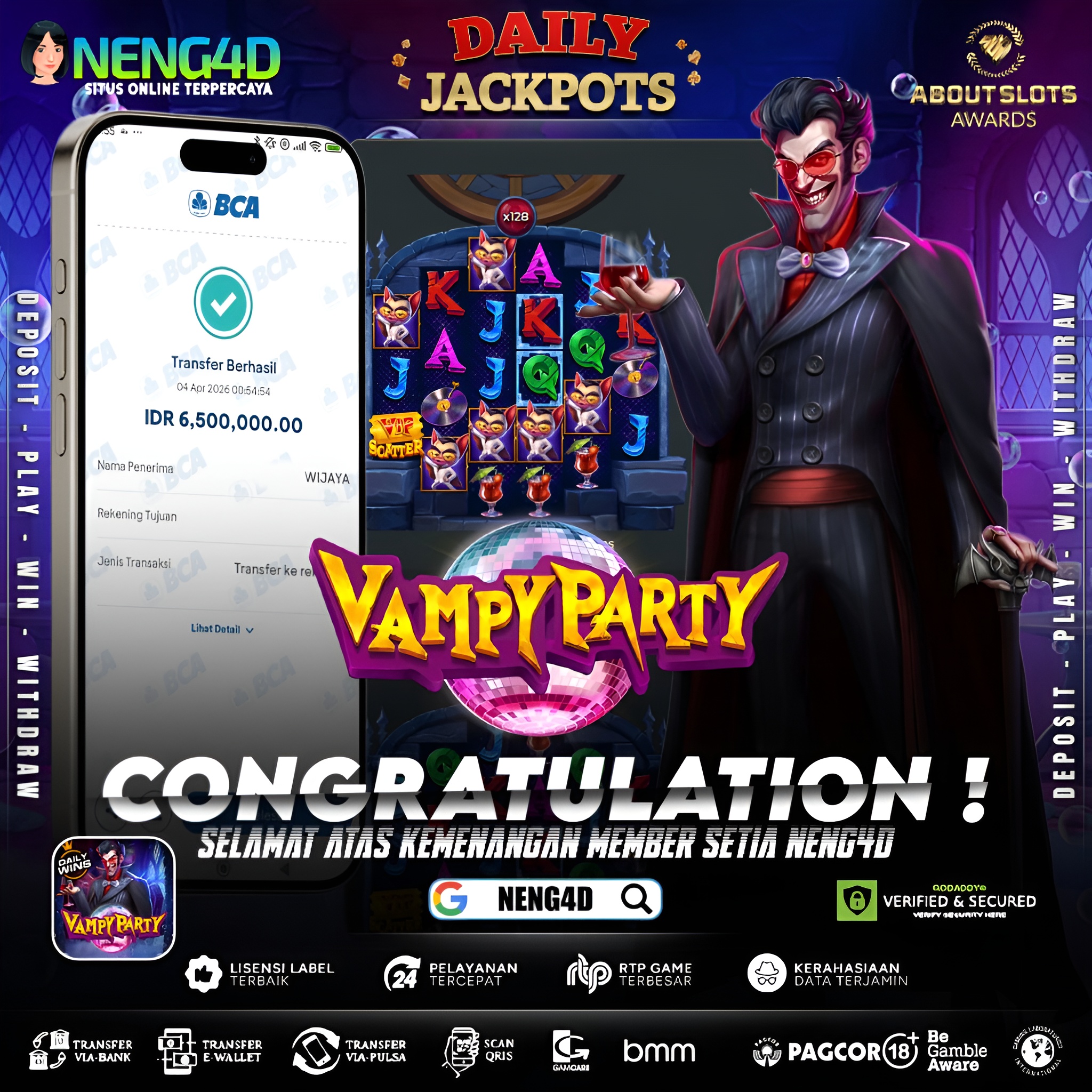 KEMENANGAN 6 JUTA DI VAMPY PARTY