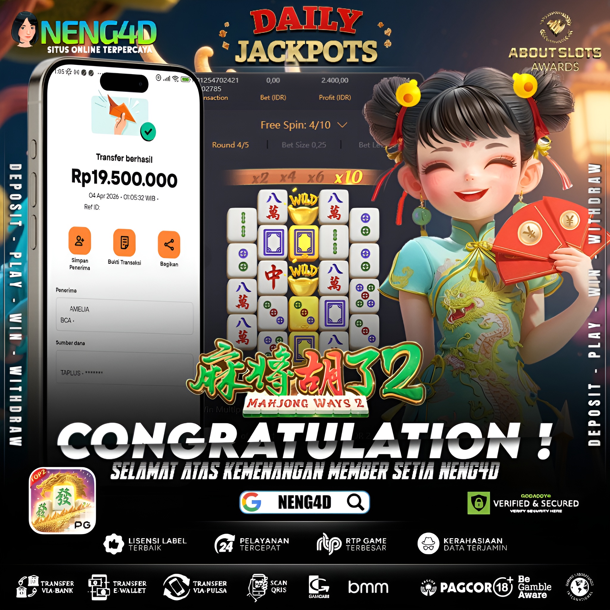 KEMENANGAN 19 JUTA DI MAHJONG WAYS 2