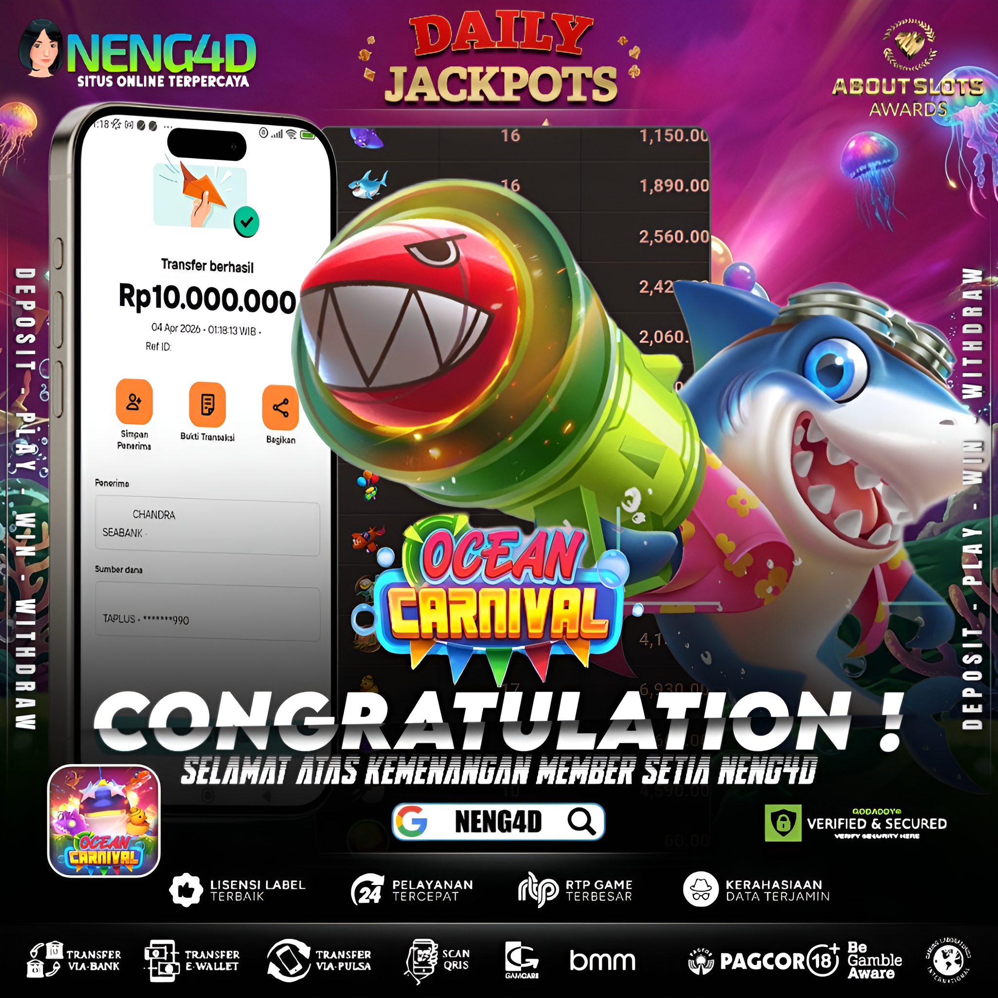 KEMENANGAN 10 JUTA DI OCEAN CARNIVAL