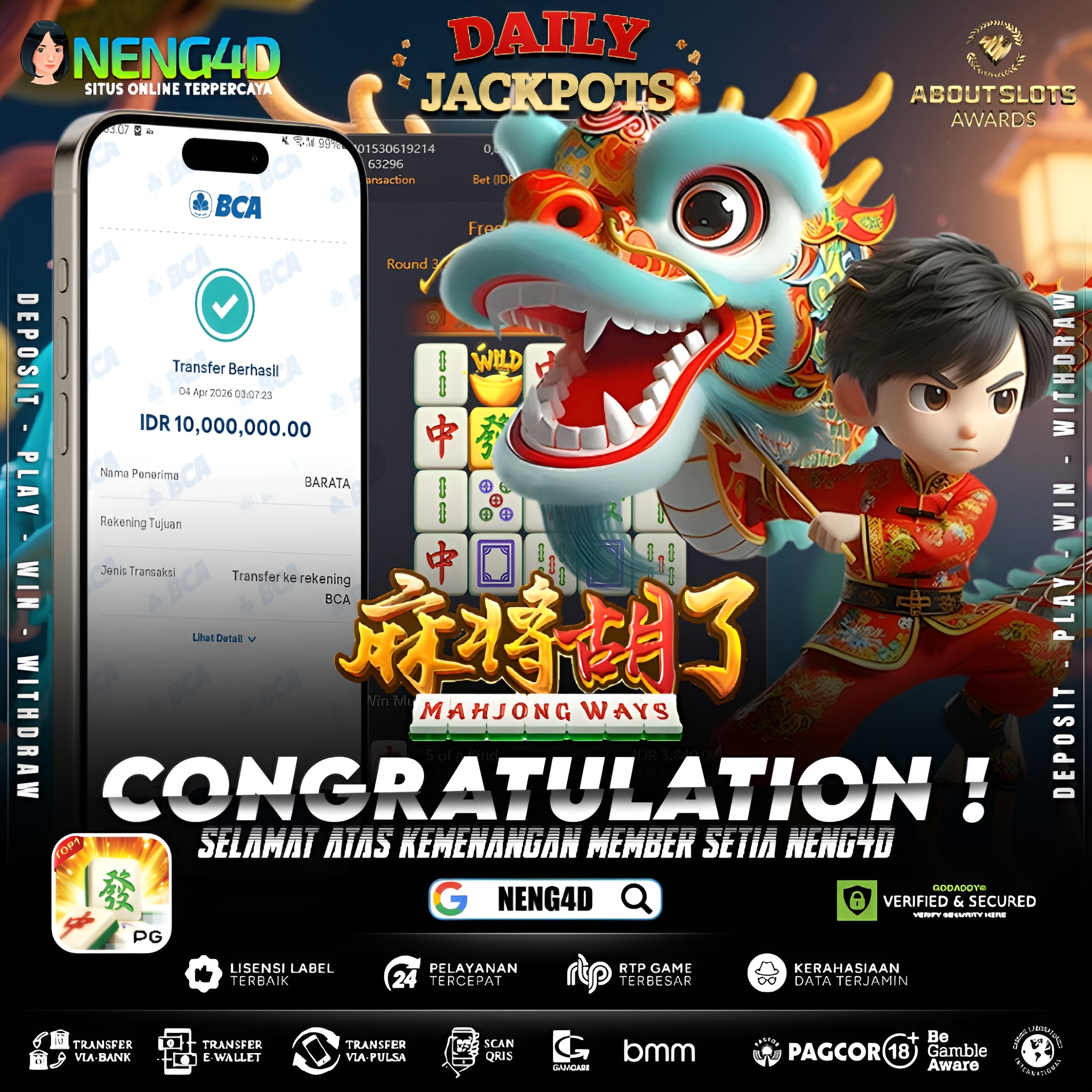 KEMENANGAN 10 JUTA DI MAHJONG WAYS