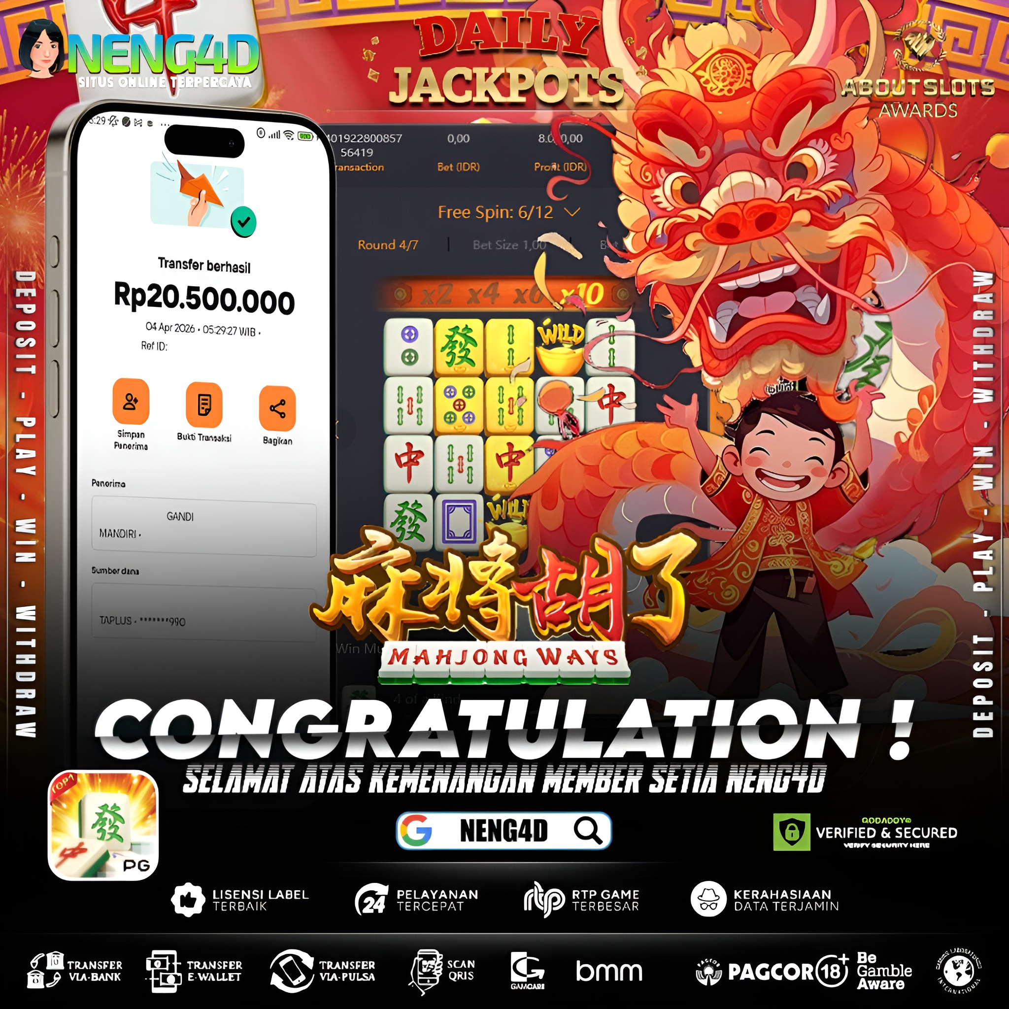 KEMENANGAN 20 JUTA DI MAHJONG WAYS