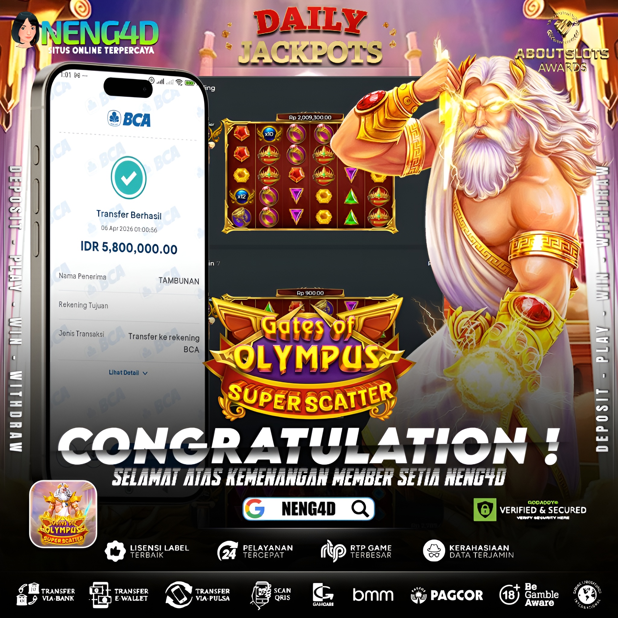 KEMENANGAN 5 JUTA DI GATES OF OLYMPUS SUPER SCATTER