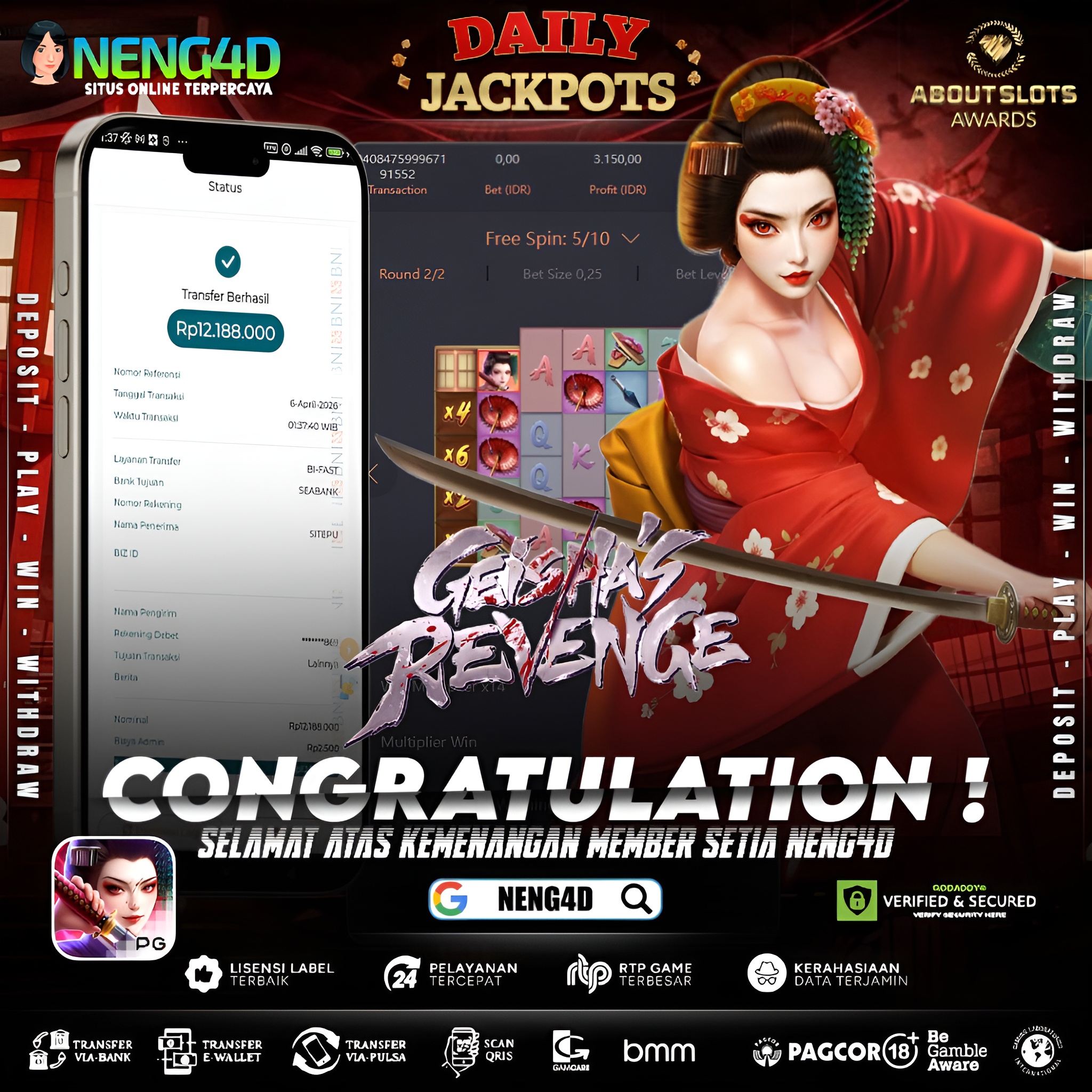 KEMENANGAN 12 JUTA DI GEISHA'S REVENGE