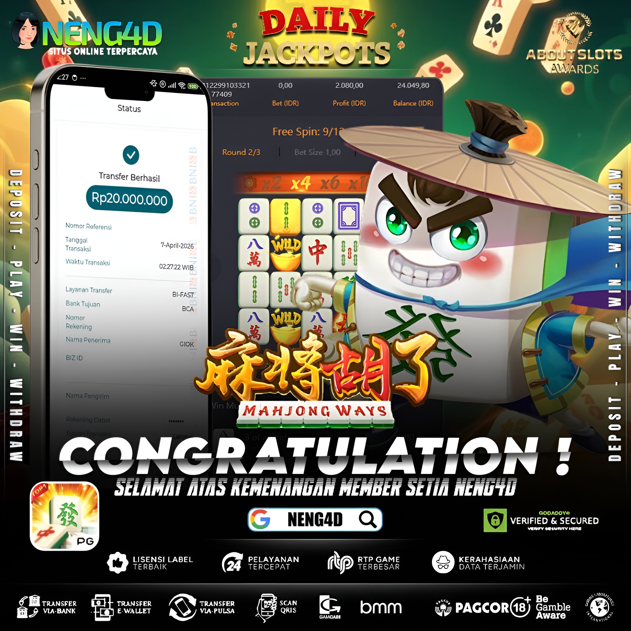 KEMENANGAN 20 JUTA DI MAHJONG WAYS