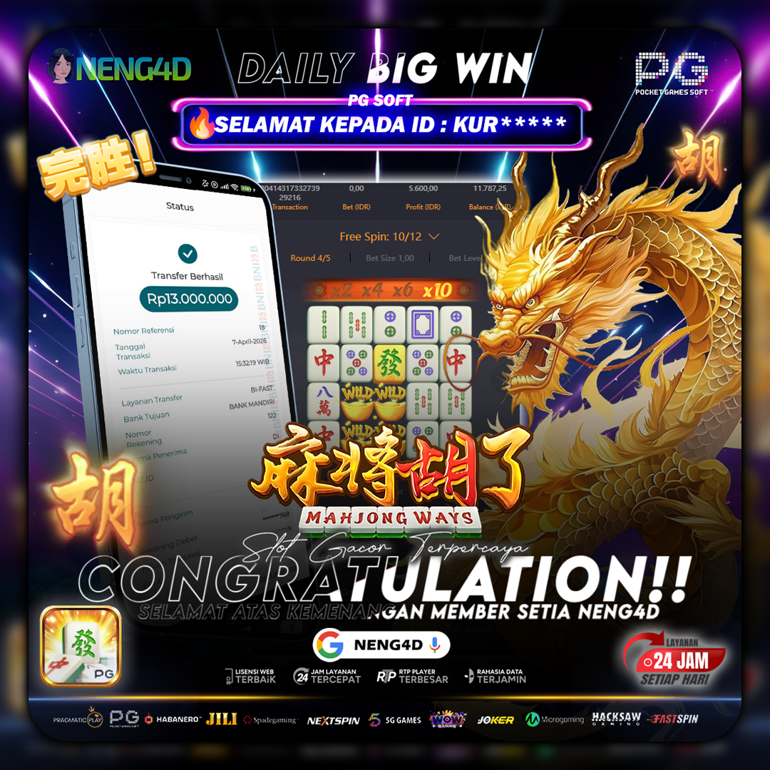 PG SOFT - JACKPOT SLOT MAHJONG WAYS Rp.13.000.000